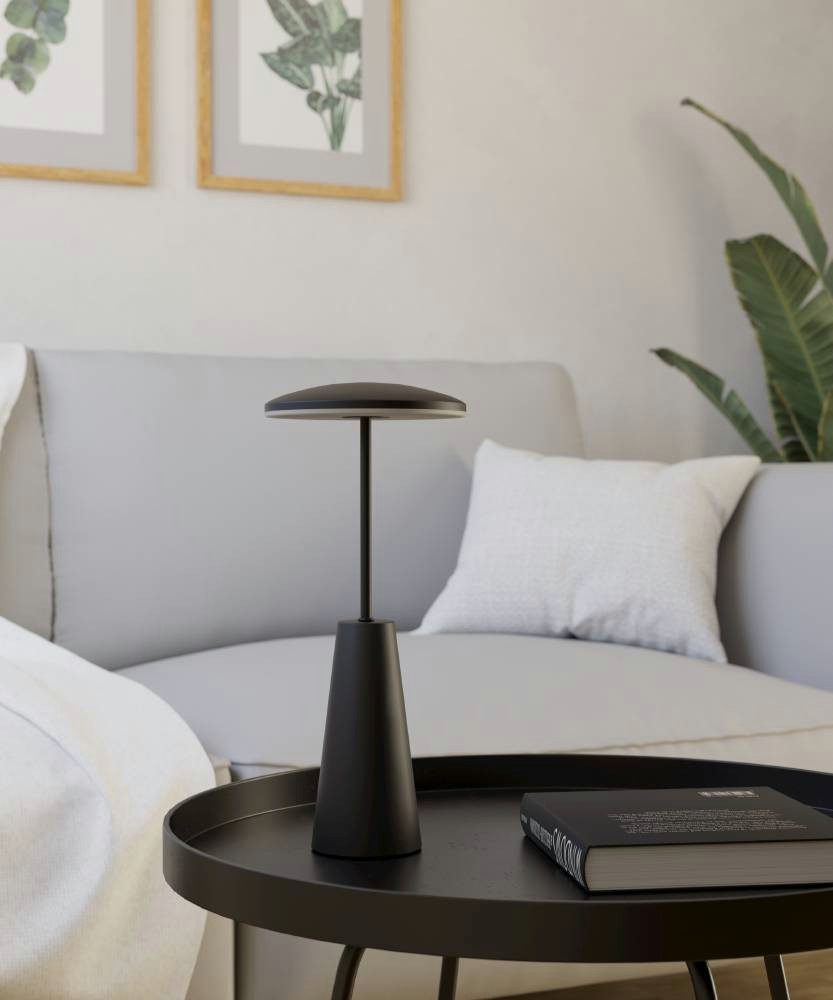 EGLO Tafellamp Piccola dimmbare nachttafellamp, metaal in zwart, lamp voor balkon, ip54 (1 stuk)