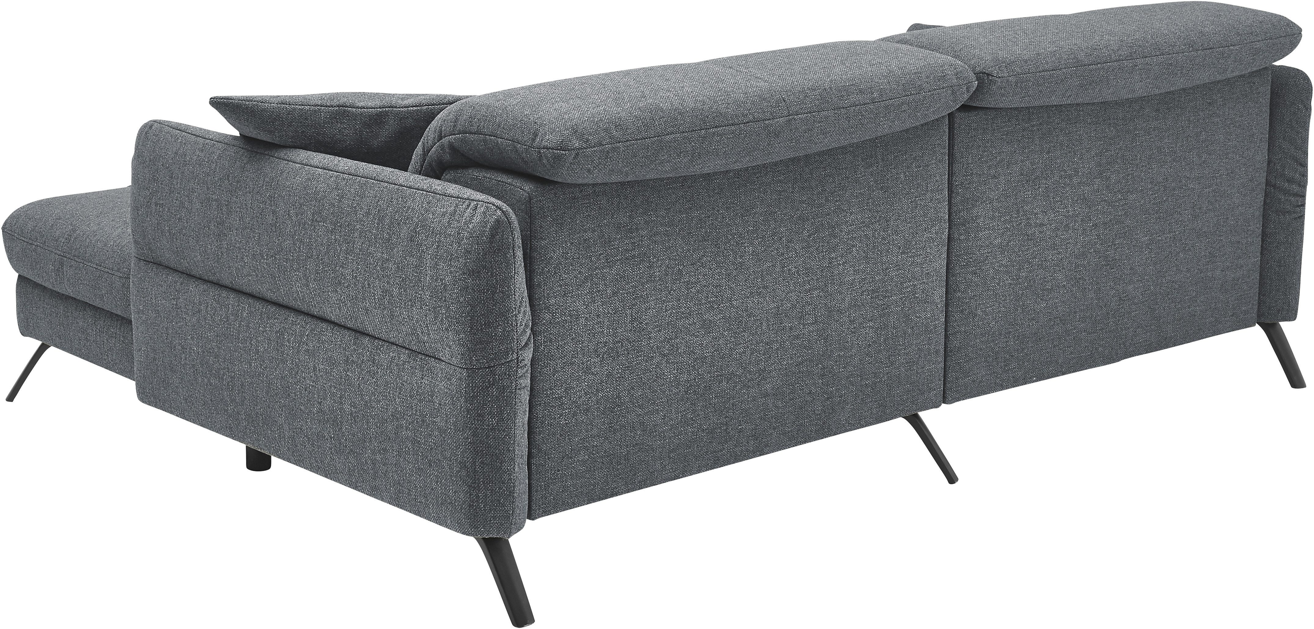 set one by Musterring Hoekbank SO 4400 V optioneel met motorische bedfunctie & hoofdverstelling, voet zwart