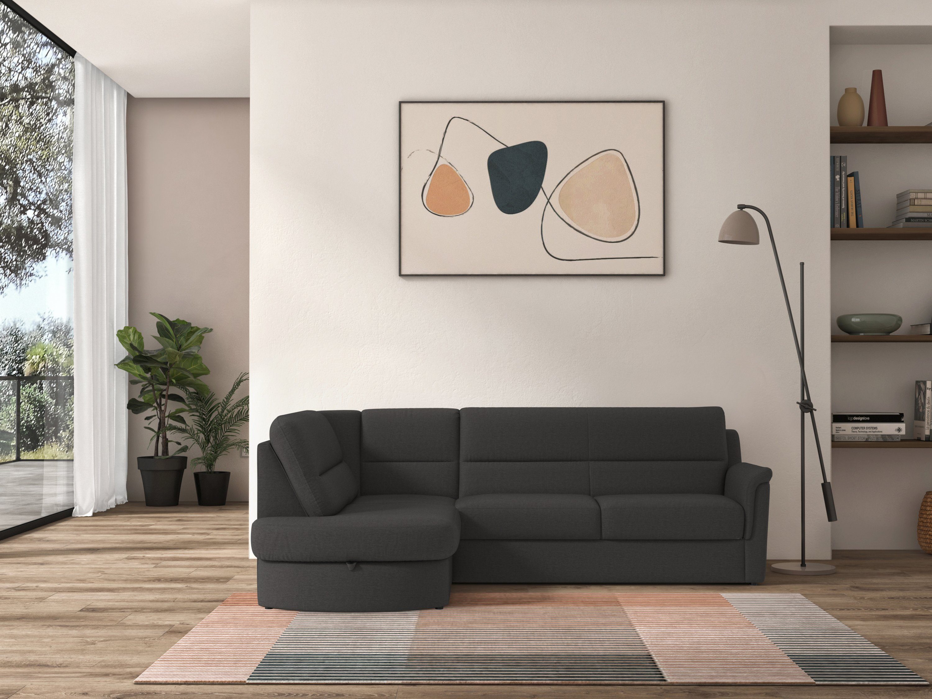 sit&more Hoekbank Panini L-vorm naar keuze met slaapfunctie en bedkist