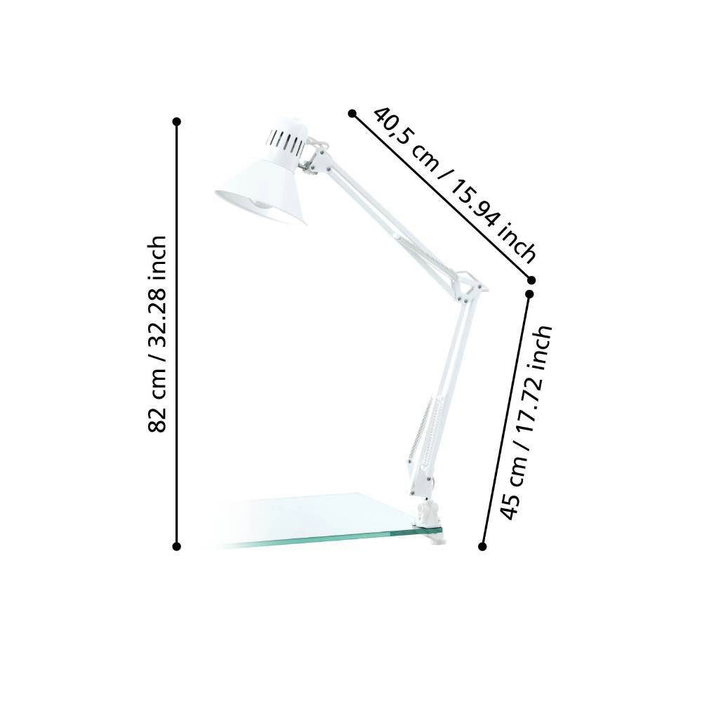 EGLO Tafellamp FIRMO klemlamp, excl. lamp E27, met schroefklem