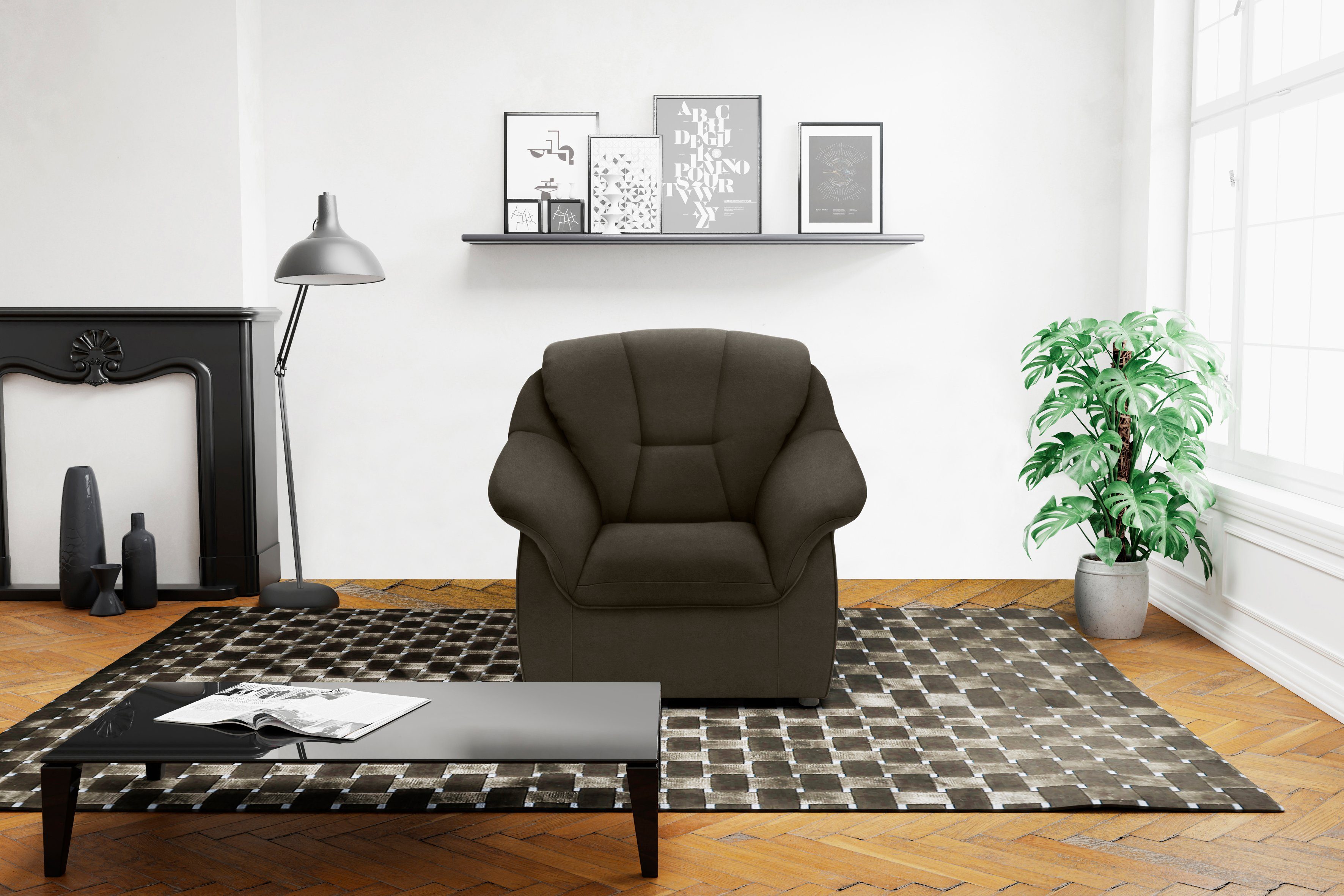 DOMO collection Fauteuil Faenza voor kleine ruimtes, tijdloos en elegant, compacte afmetingen