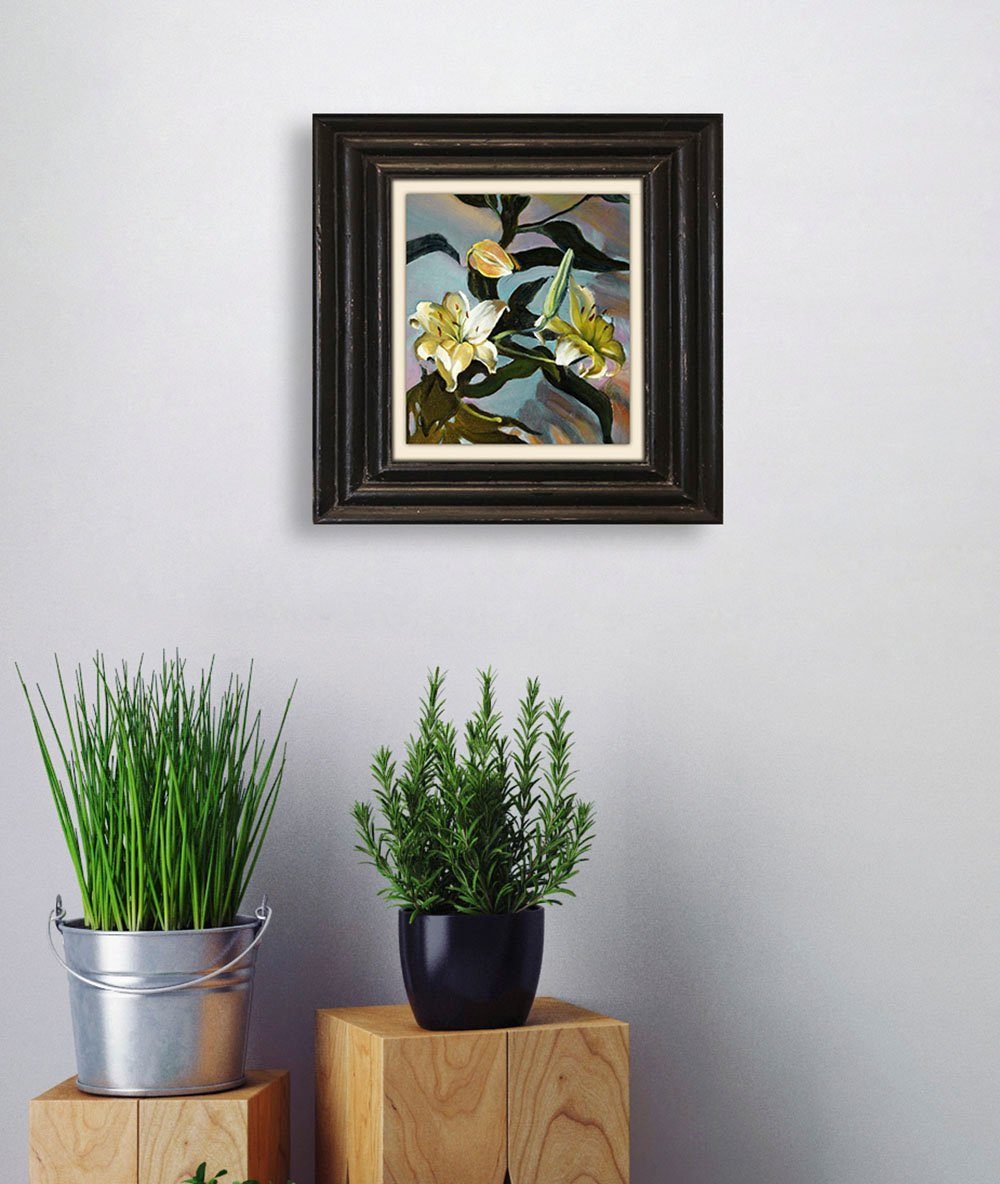 queence Artprint op linnen Bloemen Premium canvasstof, handgemaakt in Duitsland, 40x40cm