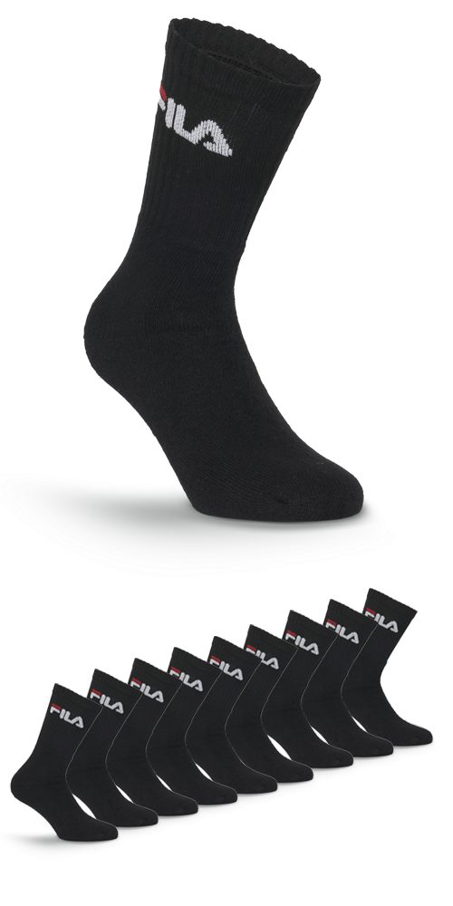 Fila Sportsokken UNISEX CREW TENNIS FULL TERRY SOCKS (set, 9 paar) unisex sportsokken maat 43-46 zwart
