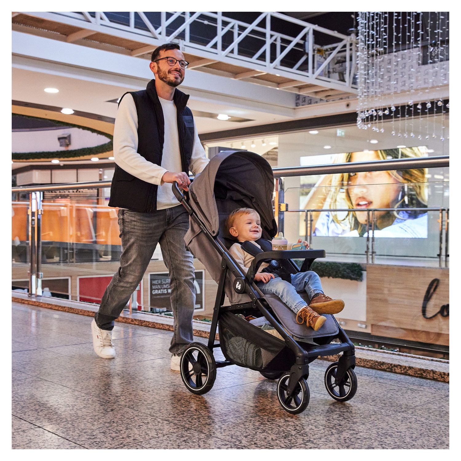 Hauck Kinder-buggy Shop N Care, Dusty Blue tot 22 kg belastbaar, compatibel met babyschaal