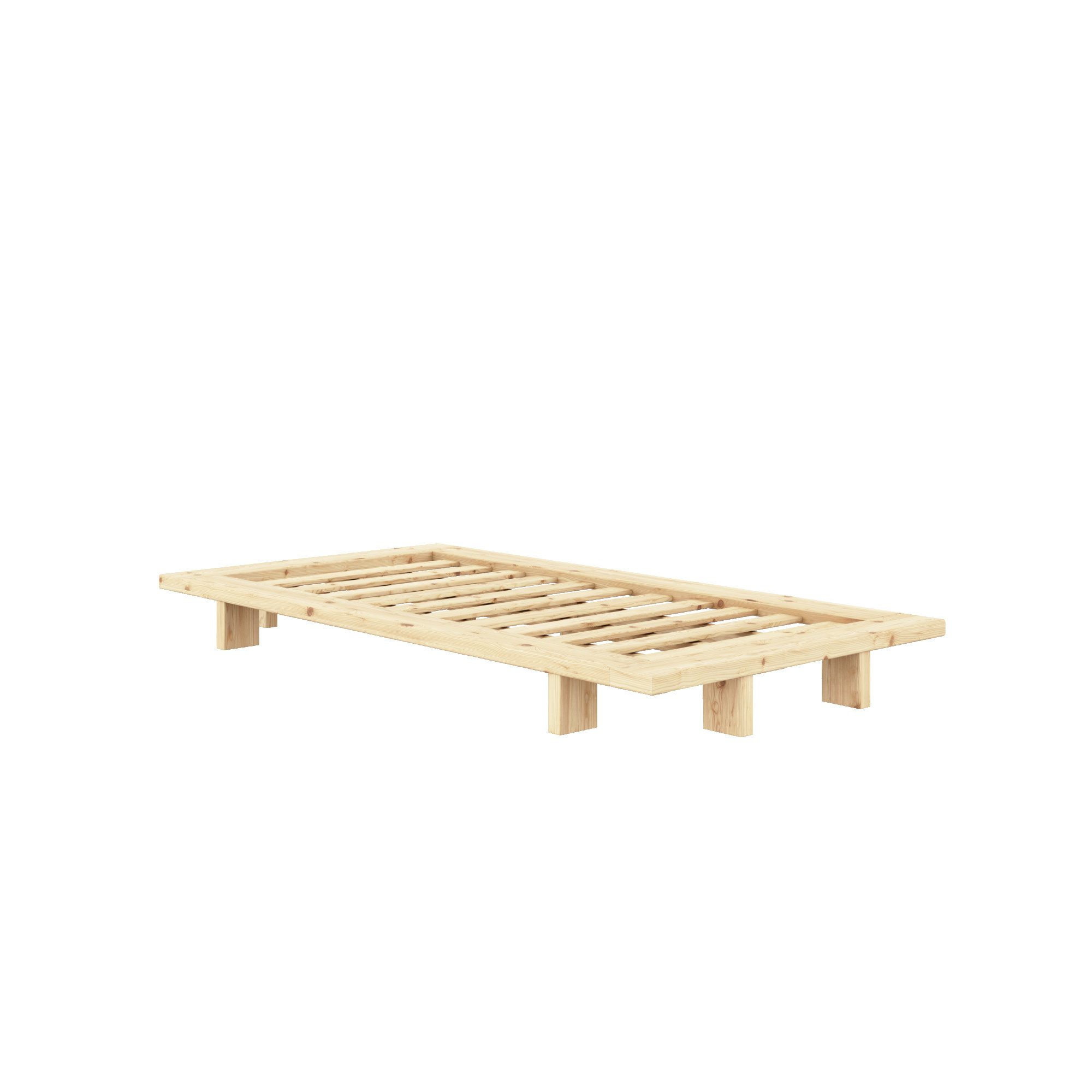 Karup Bedframe JAPAN BED grondbed, houten frame, futonbed, jeugdbed, houten bed Massief houten bed met lattenbodem, massief grenen, bed zonder hoofdeinde