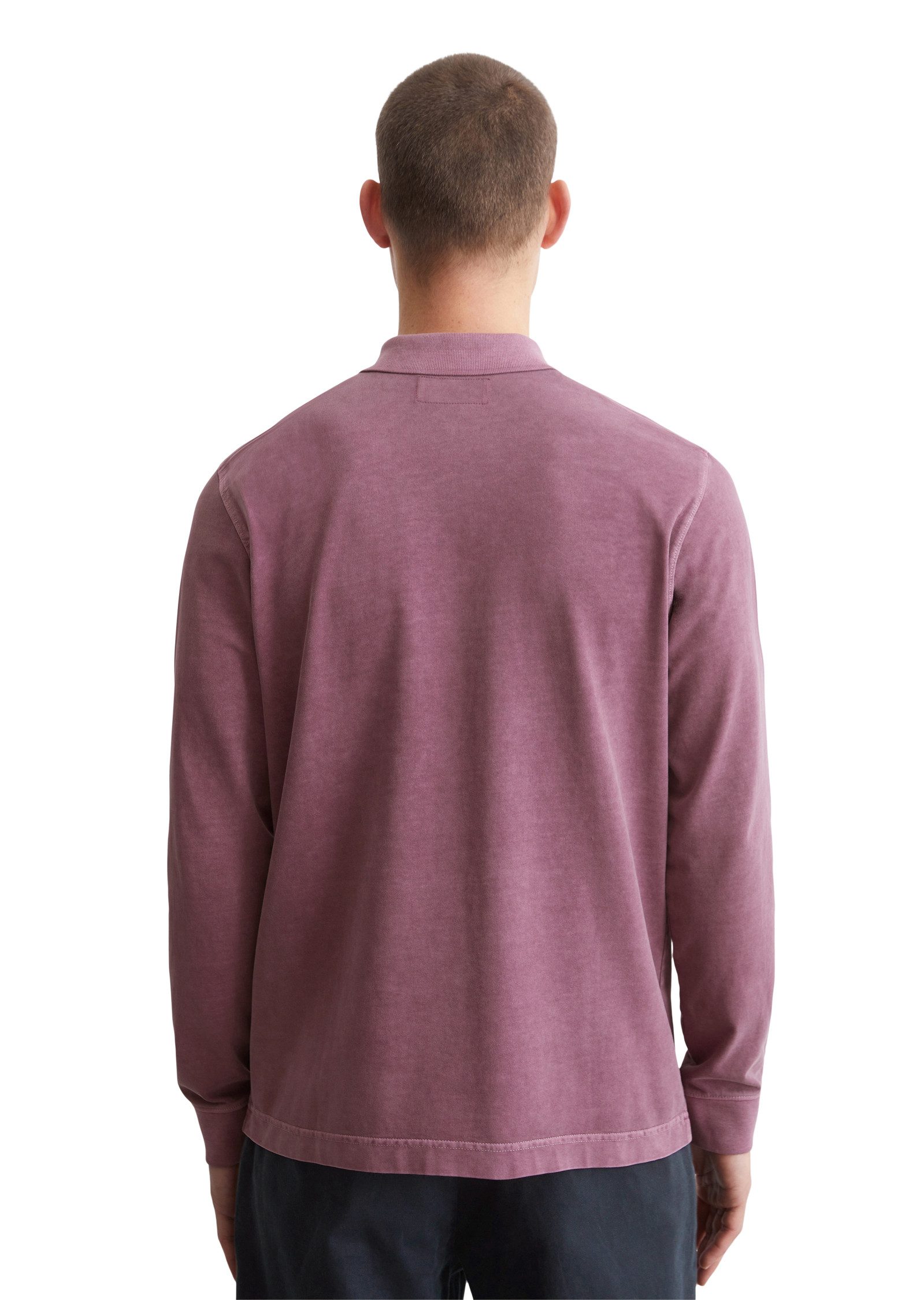 Marc O'Polo Poloshirt met lange mouwen in washed-look