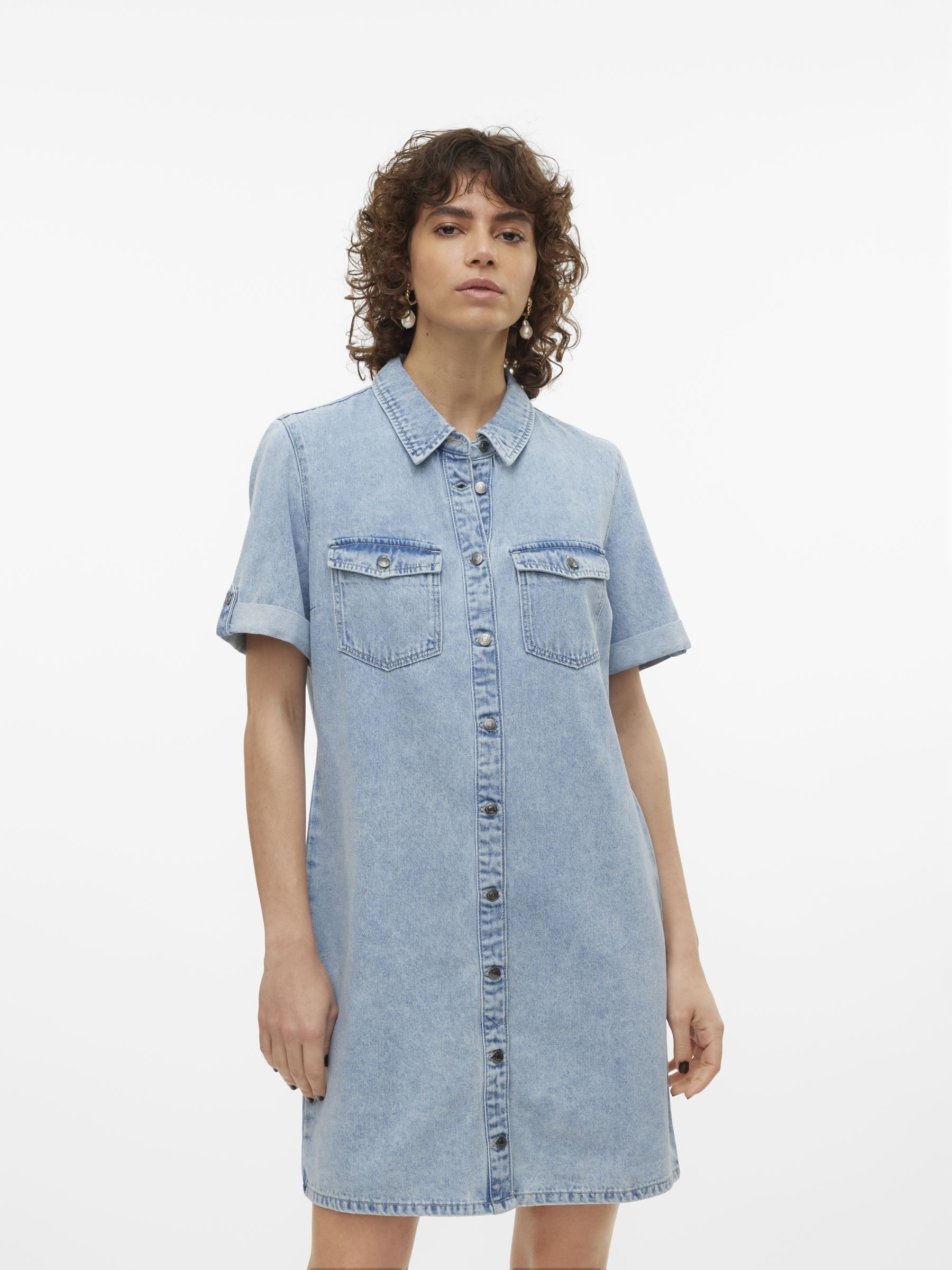 Vero Moda Jeans jurk VMJENNIE SS SHORT DENIM DRESS NOOS