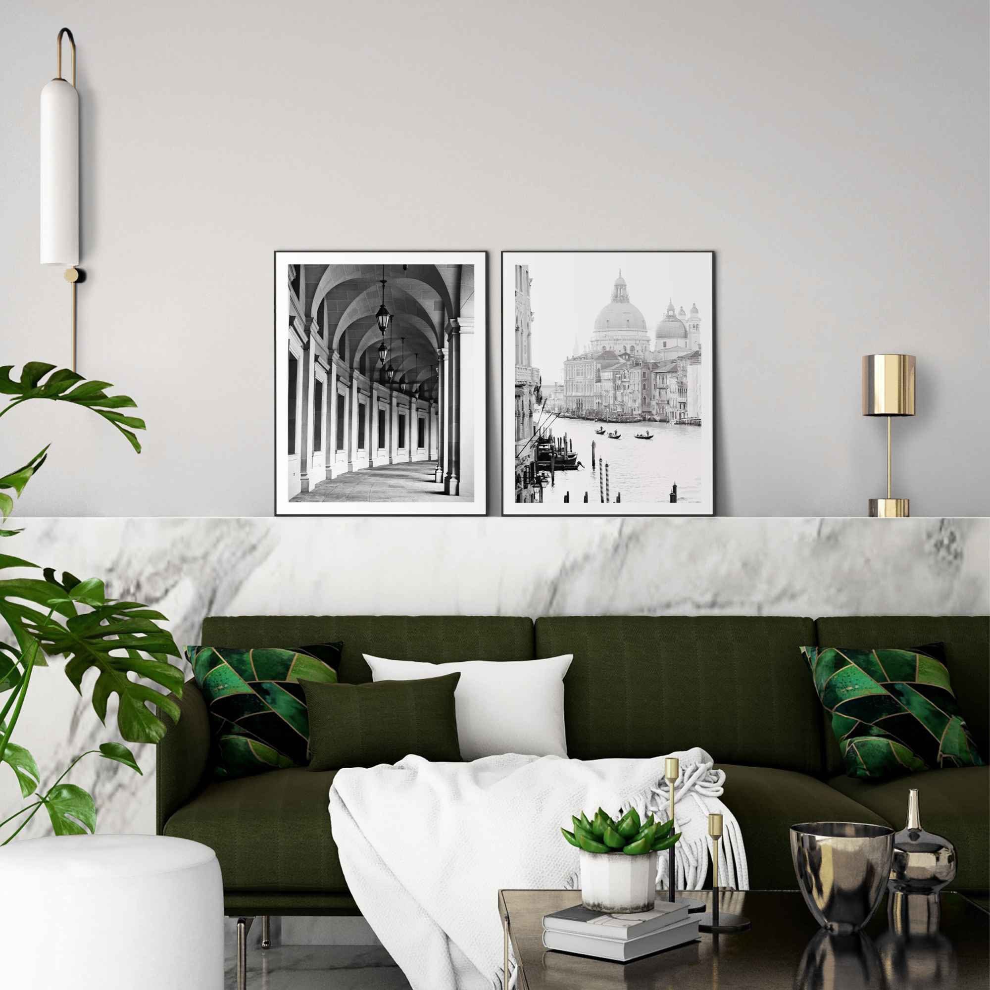 Reinders! Artprint Reizen Venetië - vintage - Washington DC - architectonisch (2-delig)