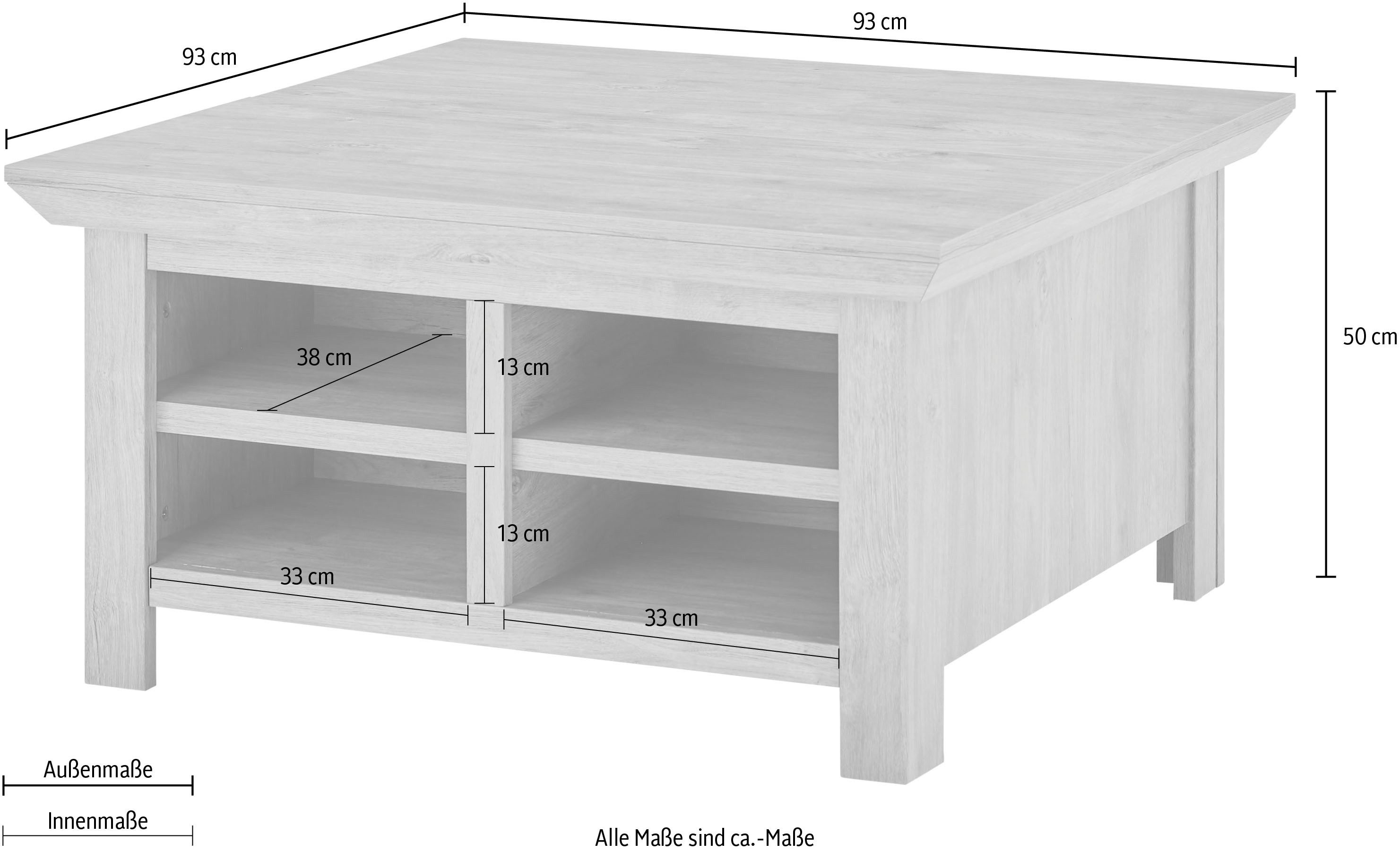 Home affaire Salontafel Cornwall, bijzettafel in landelijke stijl, salontafel, eiken decor (1 stuk)
