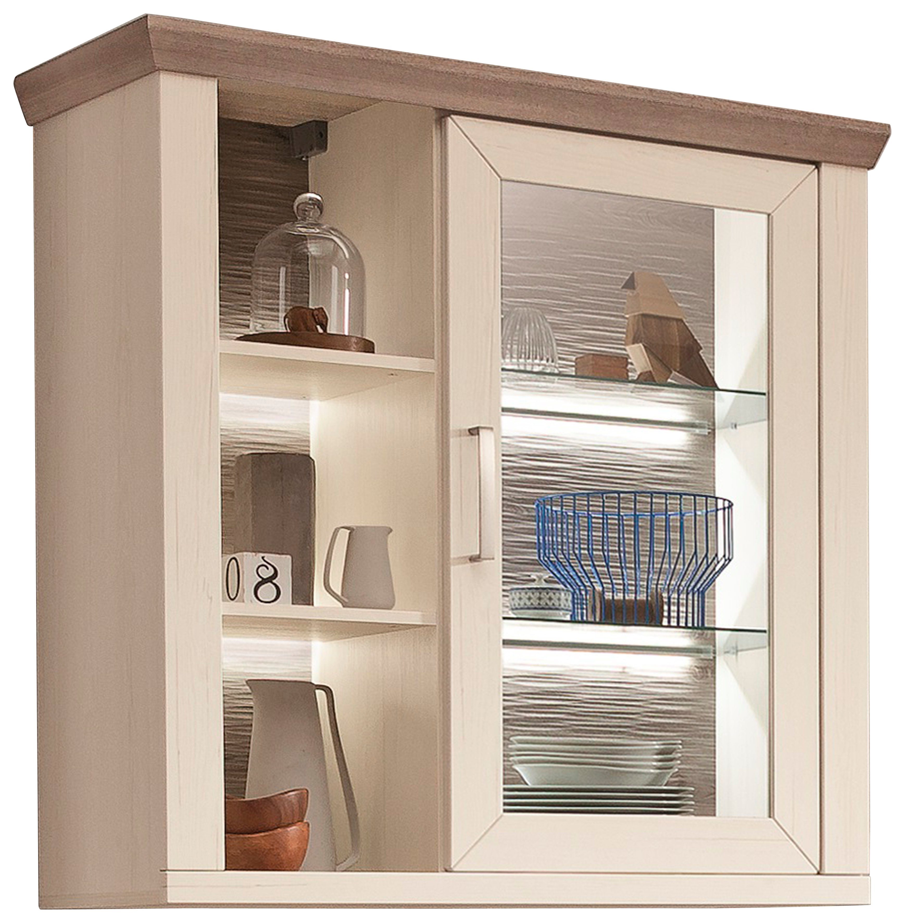 set one by Musterring Hangkast York Type 21, met Glazendeur, open vakken, verlichting optioneel, B 105 cm
