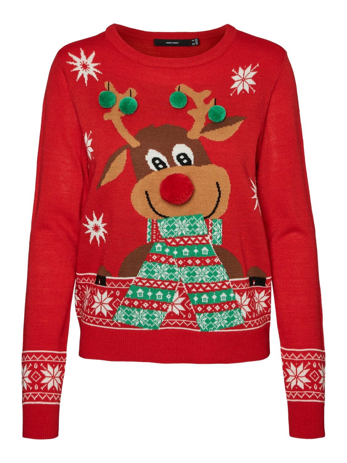 Vero Moda Kersttrui VMNEWFROSTYDEER LS O-NECK BLOUSE XMAS