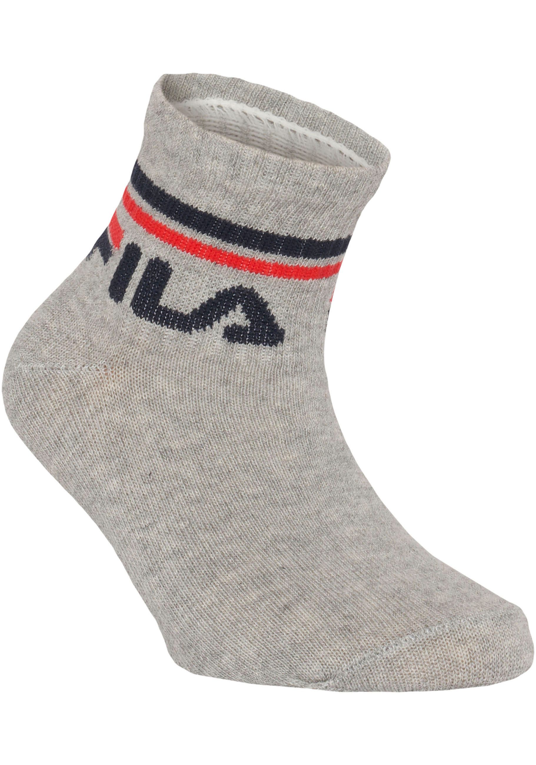 Fila Korte sokken met gebreid logo in de ribband, kindersokken (set, 6 paar)