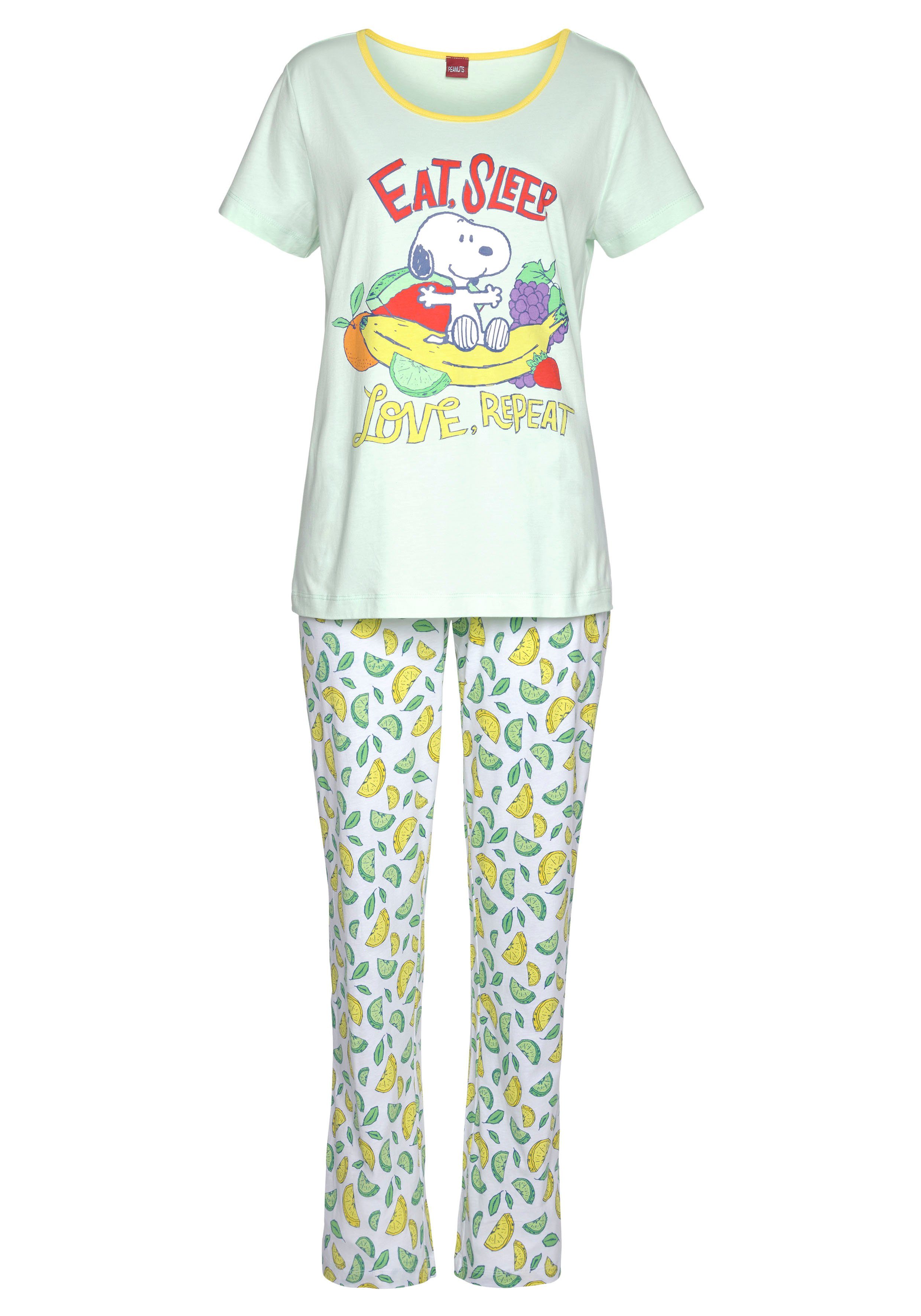 Peanuts Pyjama met snoopy-print (2-delig, 1 stuk)