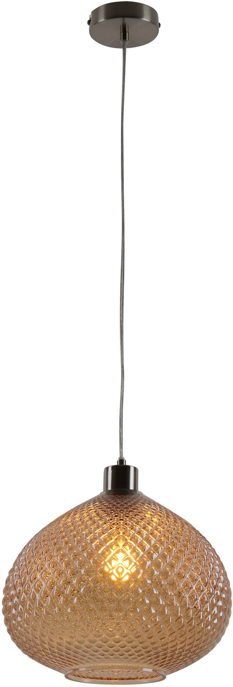 näve Hanglamp Surrat E27 max. 40 W, totale hoogte: 130 cm, pendellengte: 90 cm, kleur:bruin getint (1 stuk)