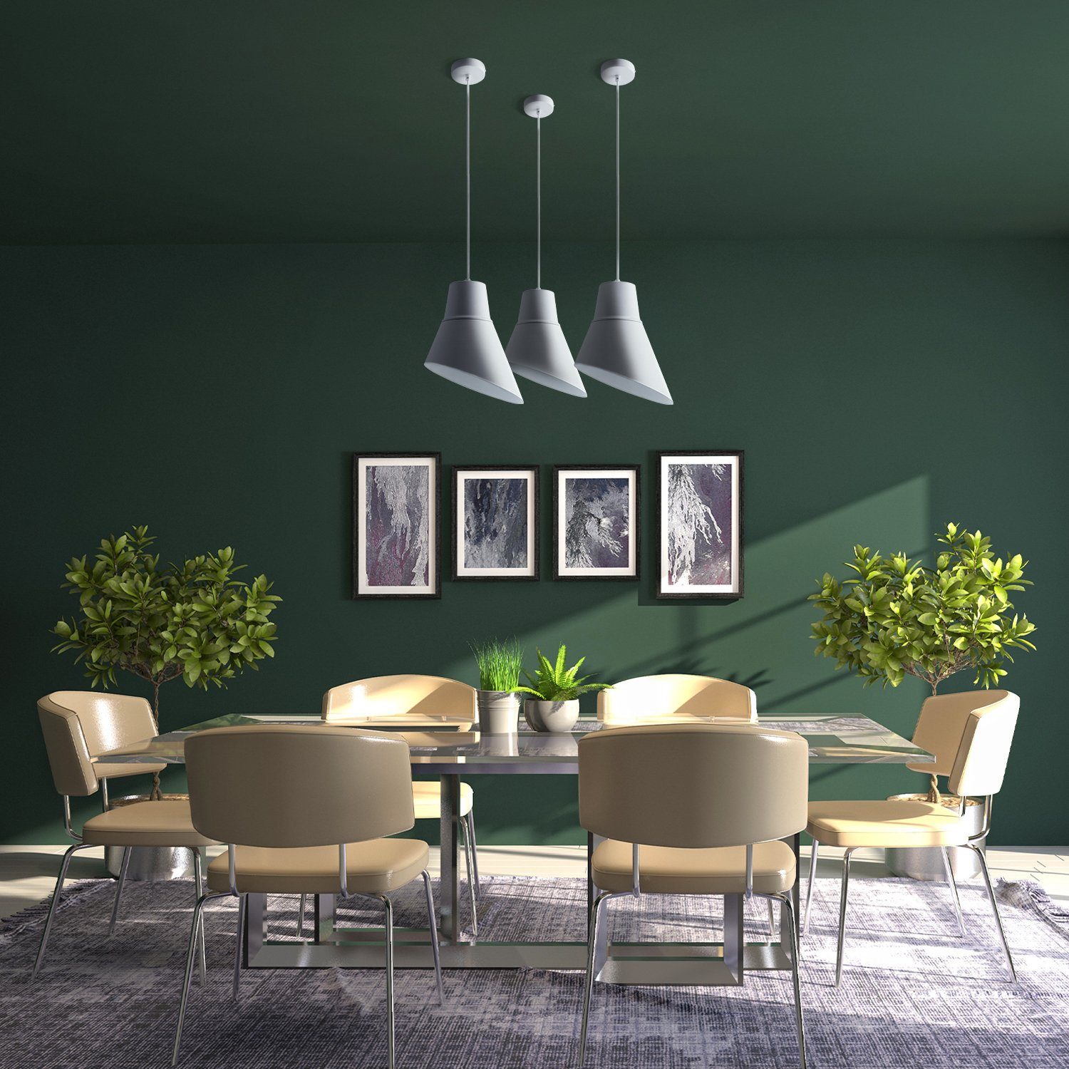 Paco Home Hanglamp Bodo Hanglamp eetkamer Eettafellamp Industrial textielen kabel in te korten
