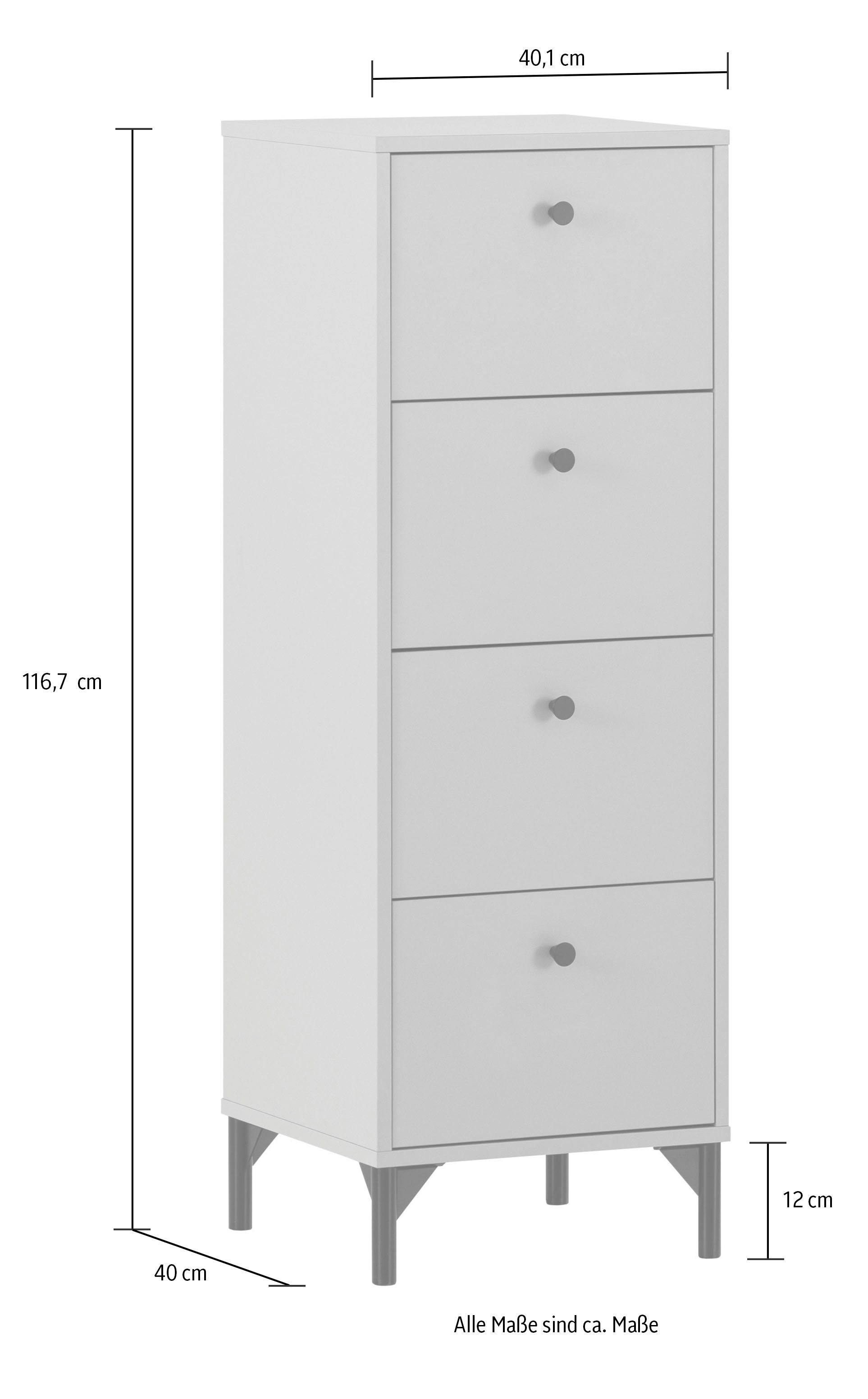 Schildmeyer Kast Smash, breedte 40 cm 4 laden met uittrekbegrenzing en metalen beslag