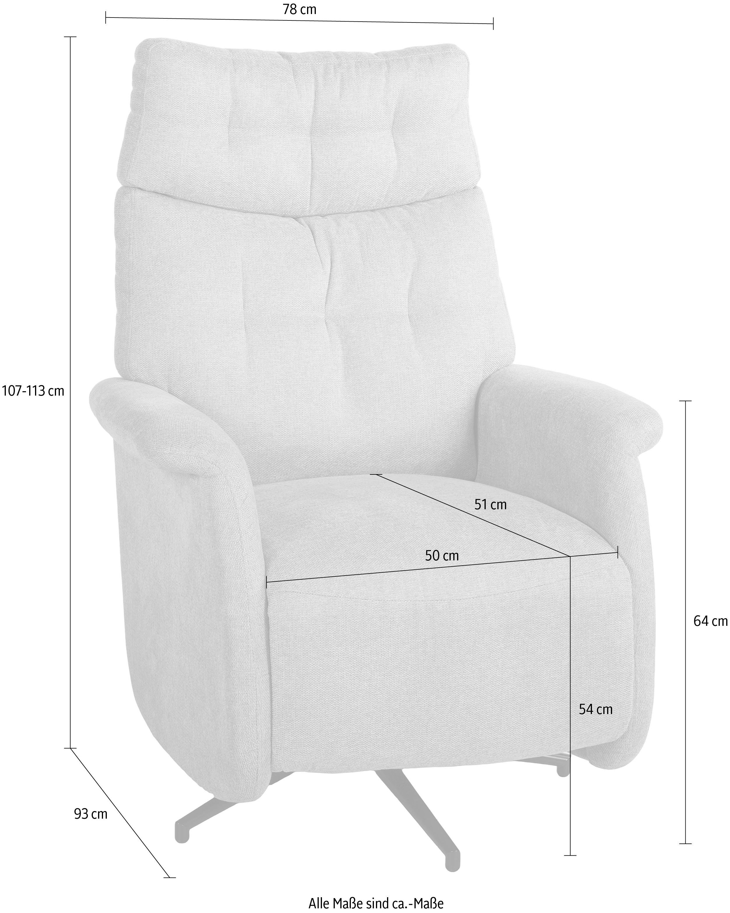 Duo Collection Relaxfauteuil Peralta geïntegreerde voetensteun, staal golfondersteuning, 115 kg, 360° draaibaar (1 stuk)