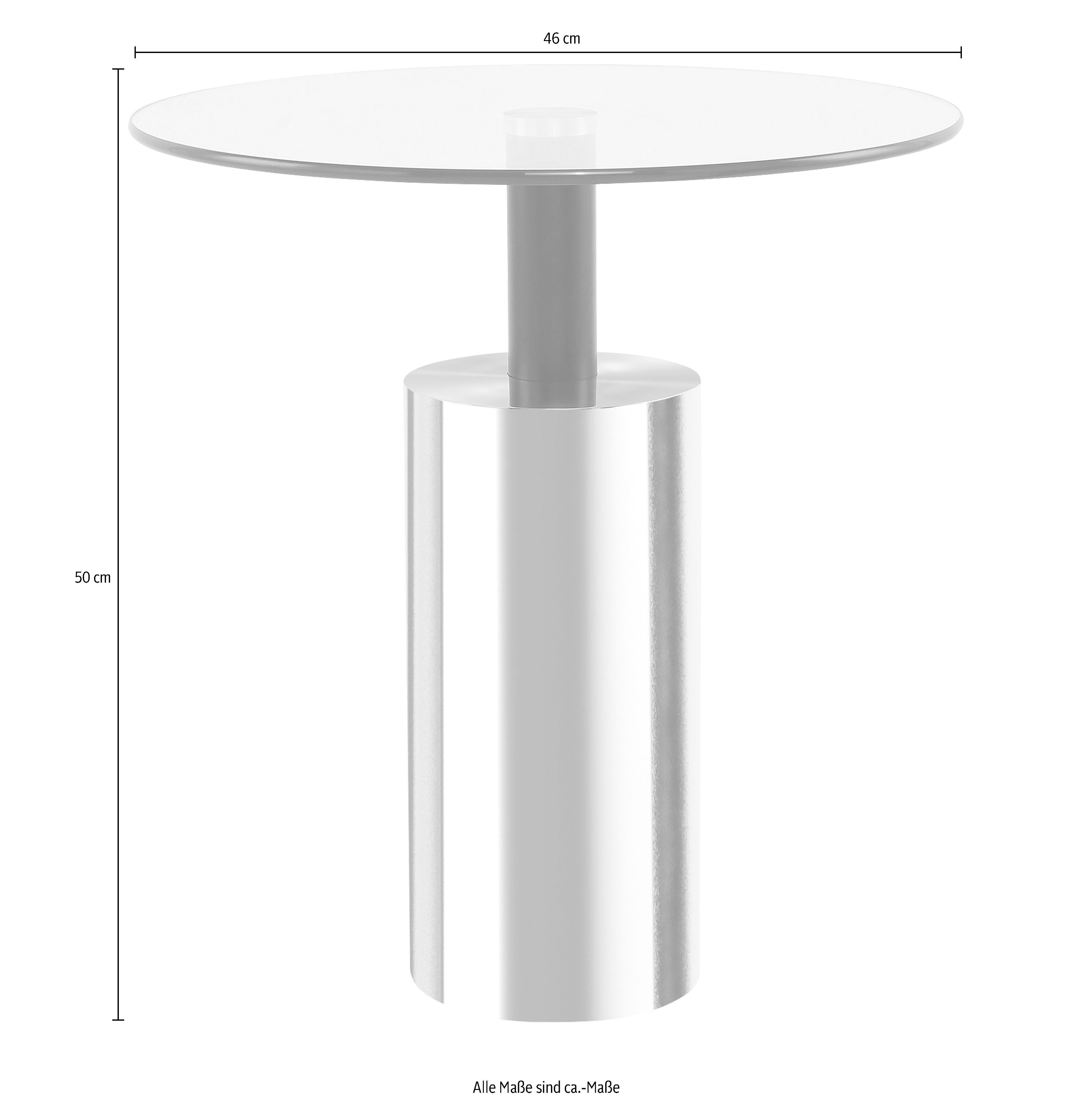 Kayoom Bijzettafel Rosanna 525, bijzettafel in glamoureuze stijl, ronde glazen tafelblad (1 stuk)