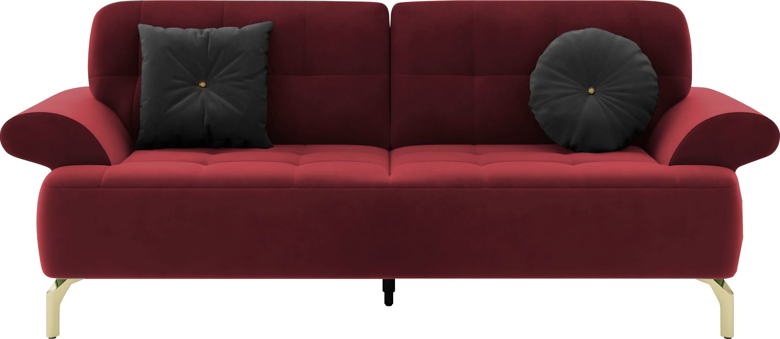 sit&more 2,5-zitsbank Orient 1 incl. 2 sierkussens met strassteentjes, goudkleurige metalen poten