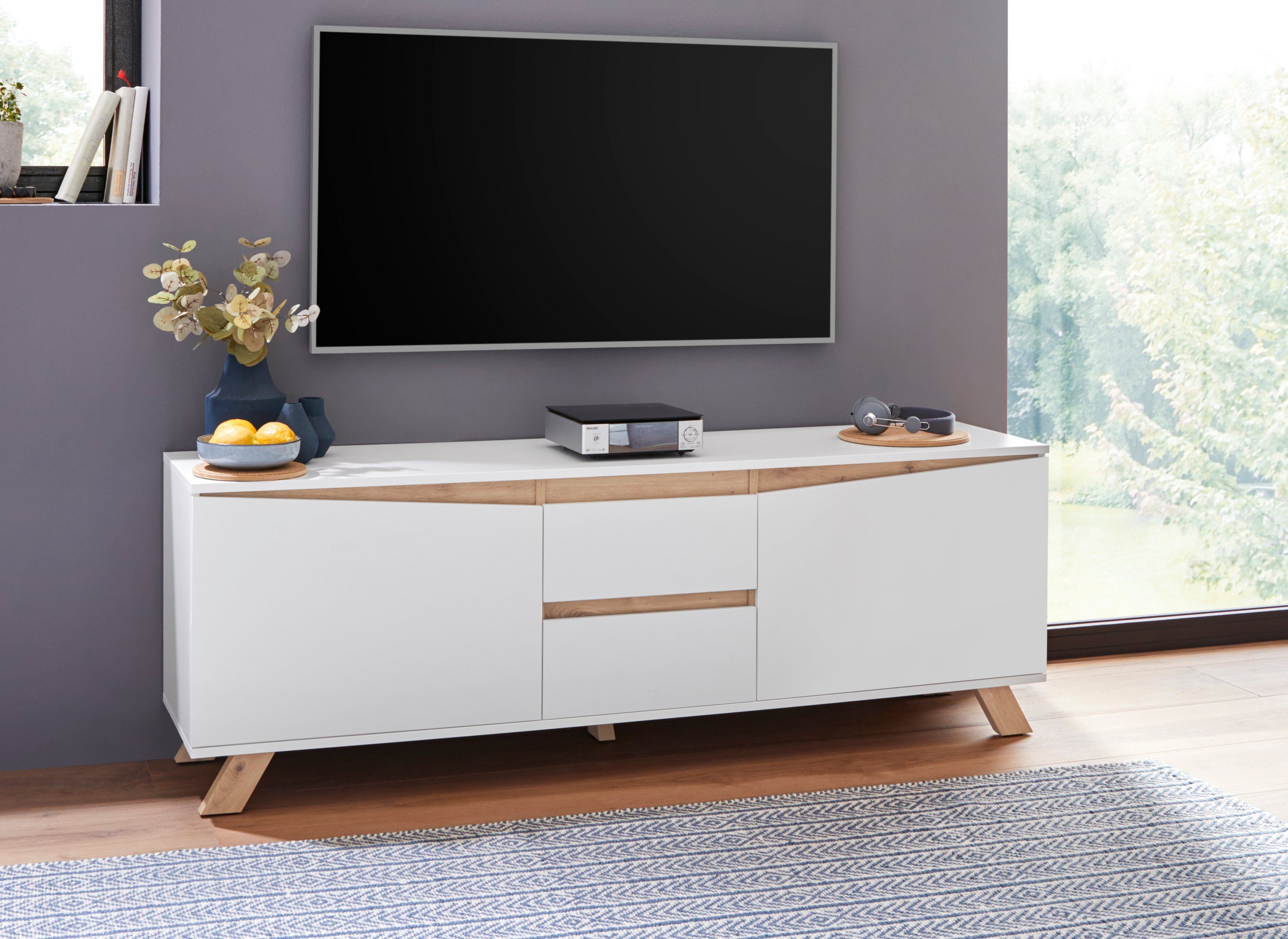 Homexperts Tv-meubel Vicky , breedte 160 cm, in mat-wit