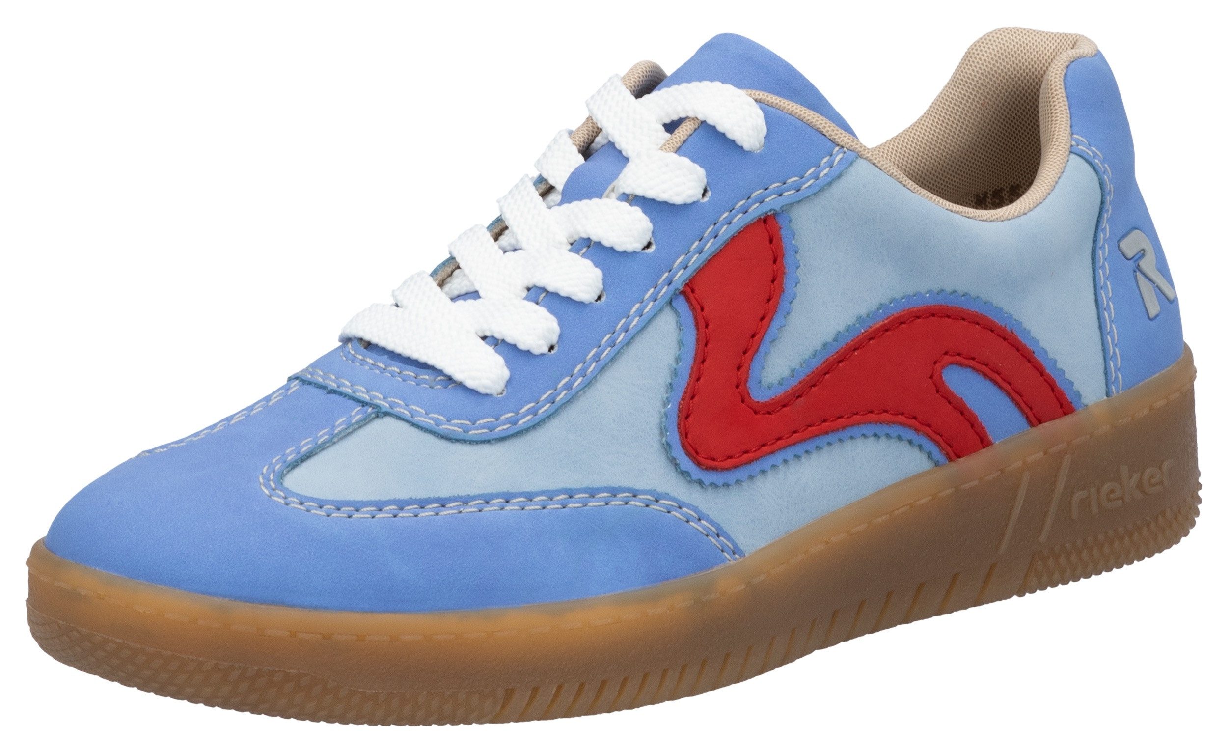 RIEKER Sport Plateausneakers vrijetijdsschoen, lage schoen, veterschoen in vegan uitvoering