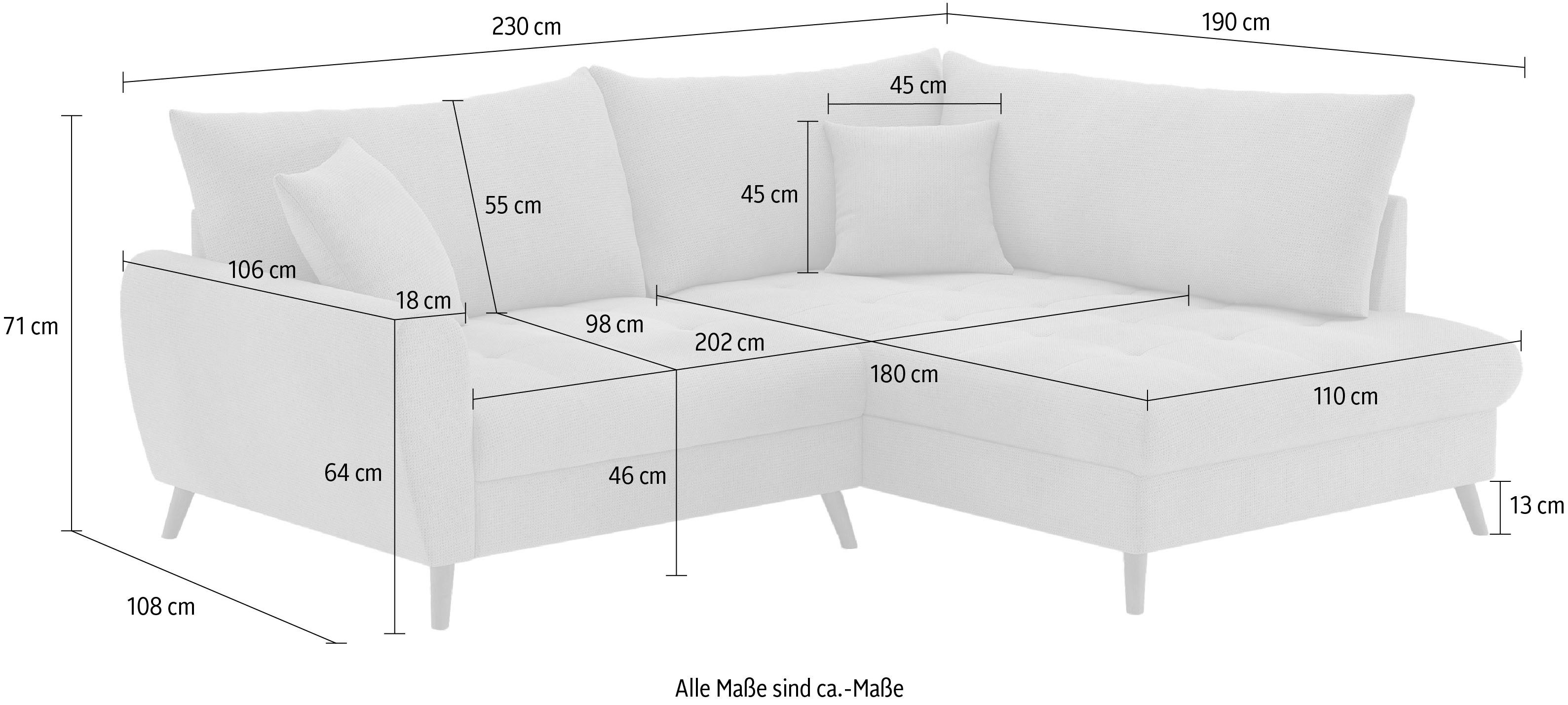Mr. Couch Hoekbank Blackburn II L-vorm Optioneel met koudschuimvering tot 140 kg belastbaar
