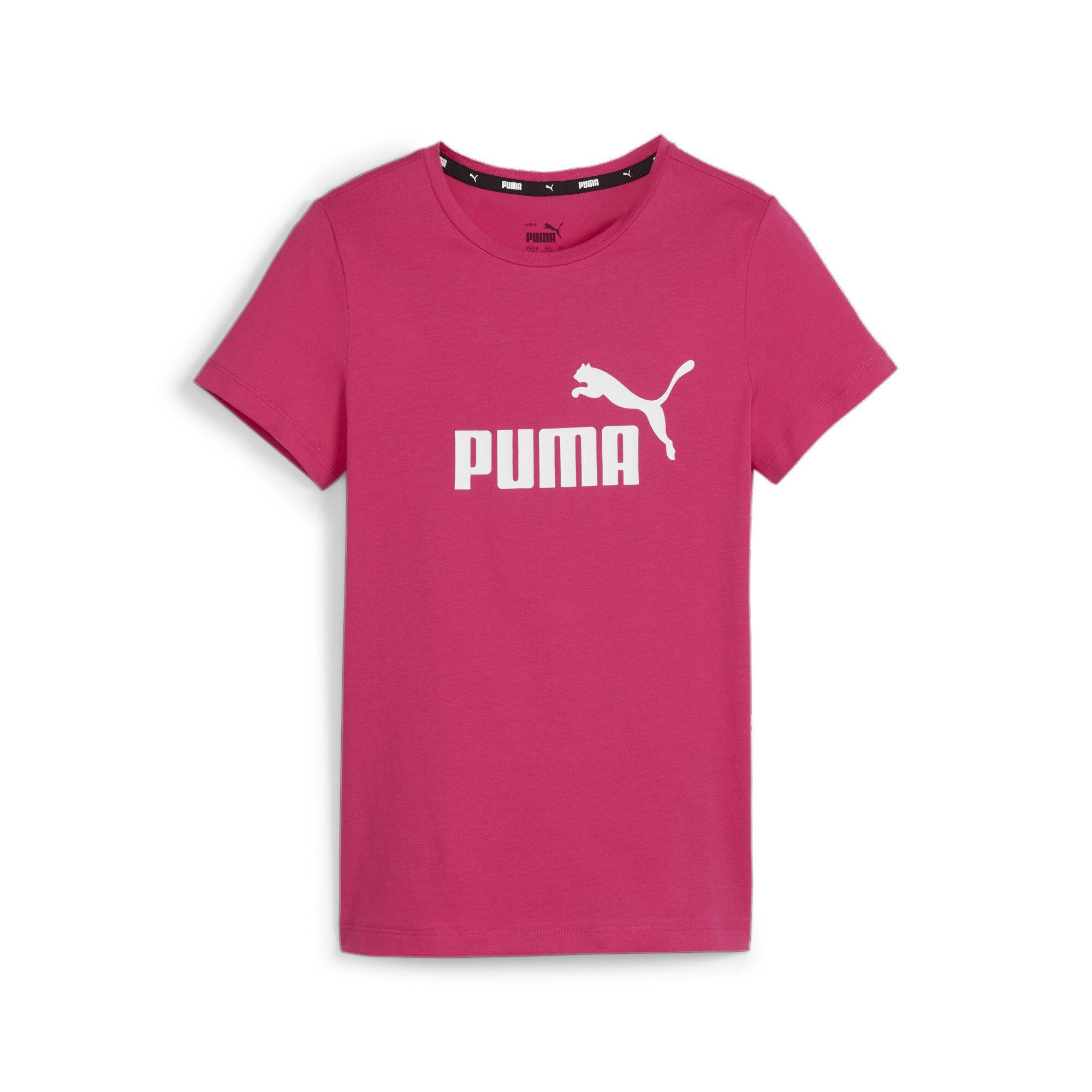 Puma T-shirt fuchsia Roze Meisjes Katoen Ronde hals Logo 140