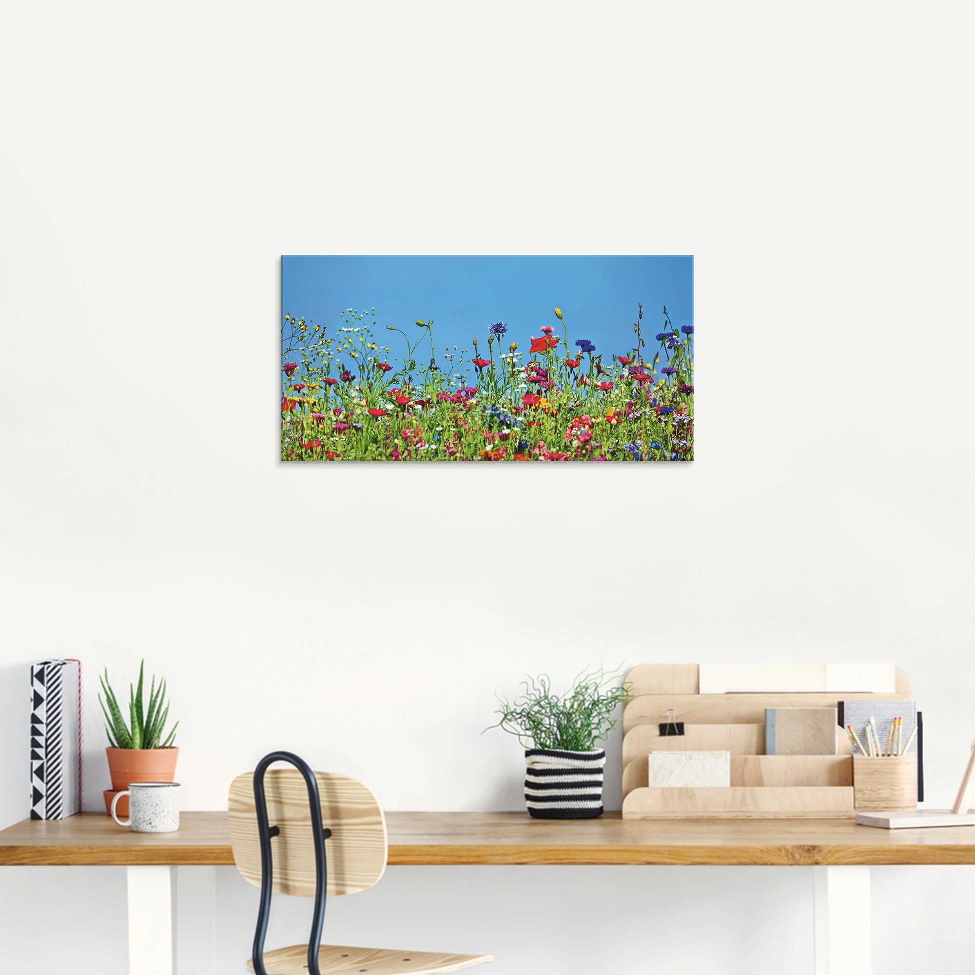 Artland Print op glas Bloemenweide II in verschillende maten