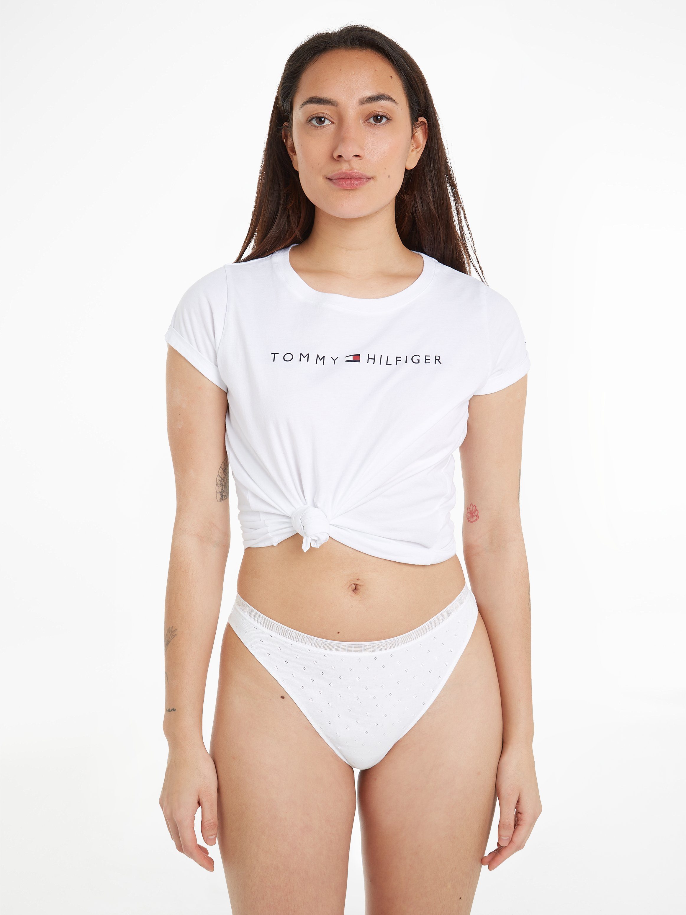 Tommy Hilfiger Underwear Slip 3P THONG subtiel gemusterd, logo-inscriptie (3 stuks)