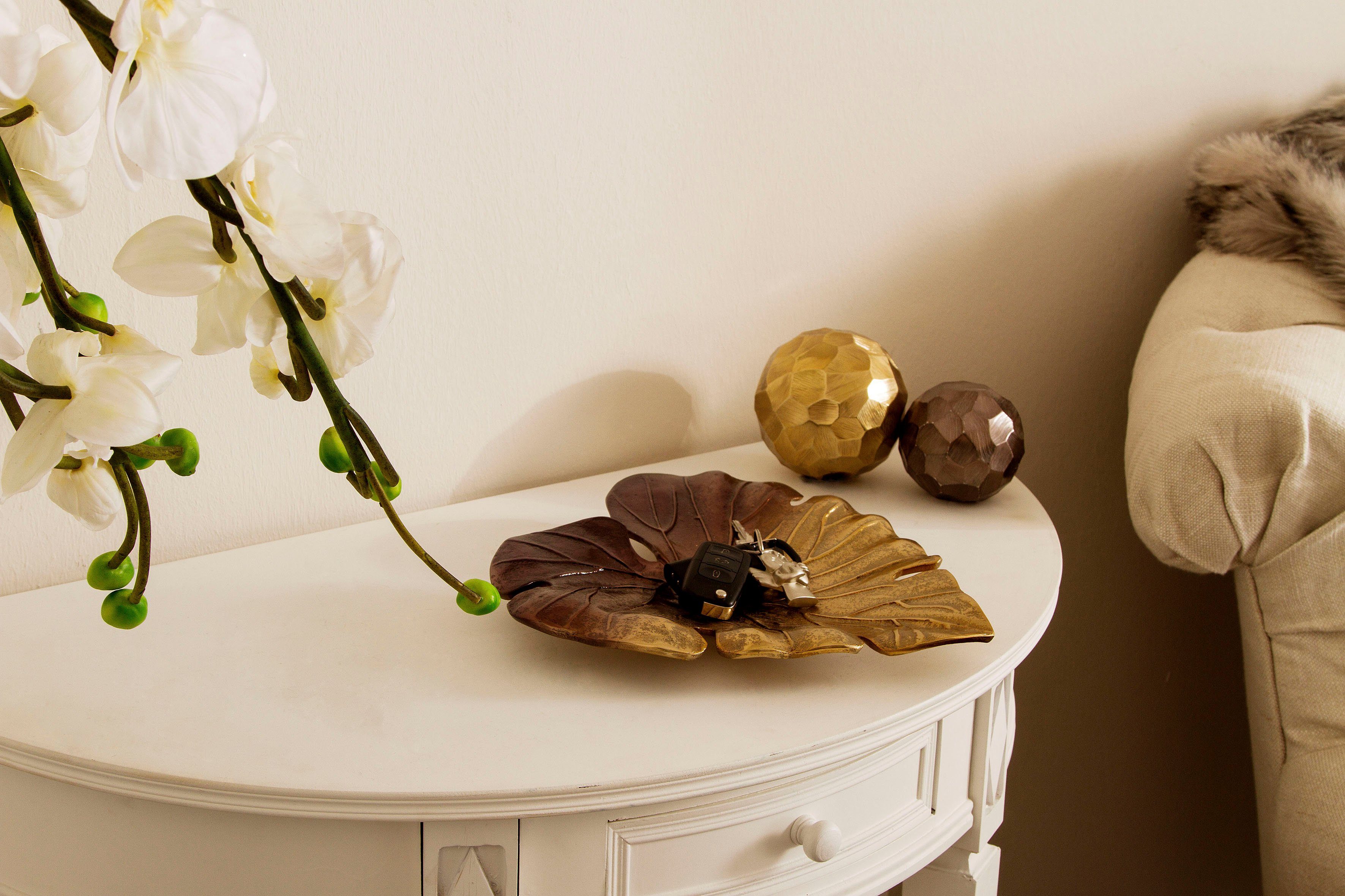 Myflair Möbel & Accessoires Dienblad Schaal in bladmodel, van metaal, woonkamer