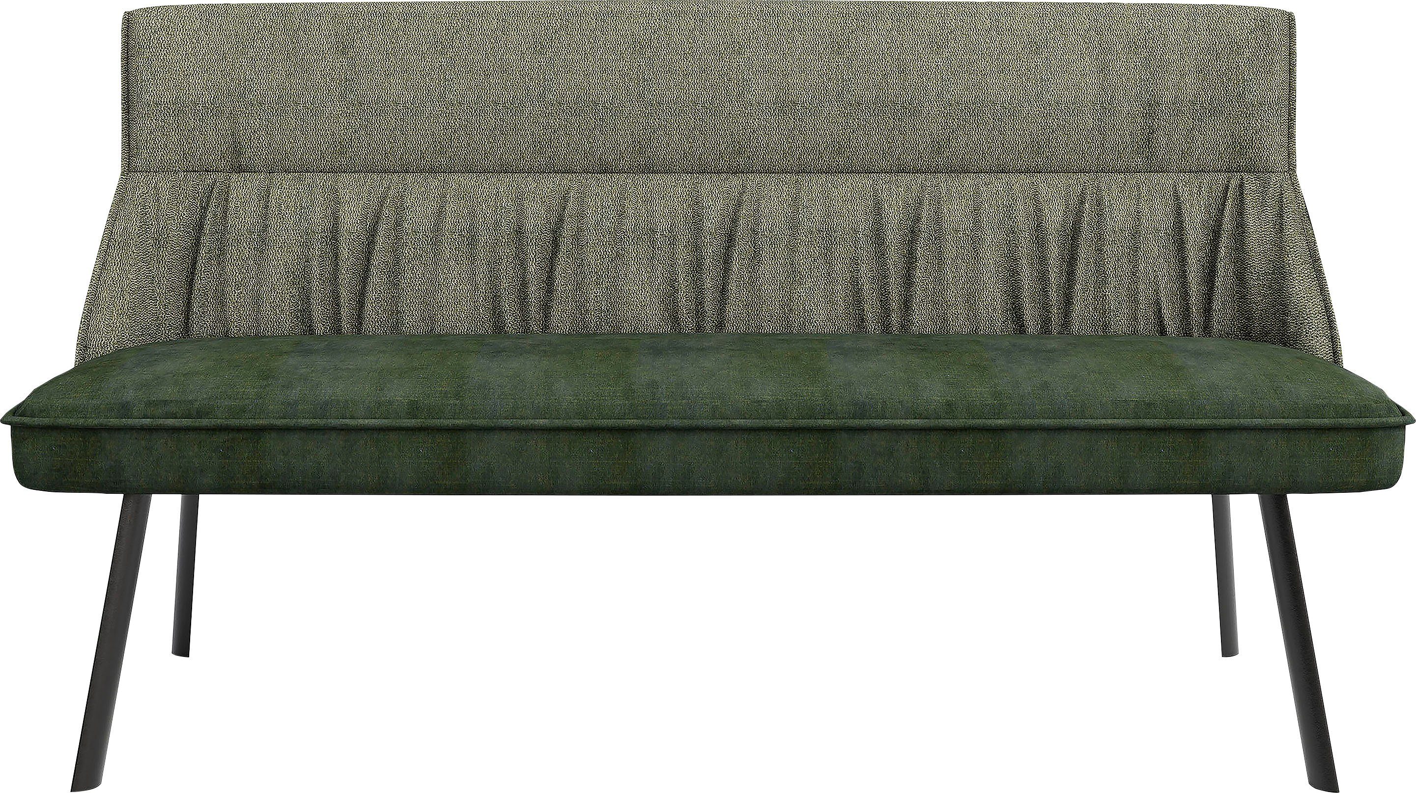 byLIVING Bank California 180 cm bank, weefstof en vintage fluweel met prettige nosag-vering (1 stuk) groen, eetbanken