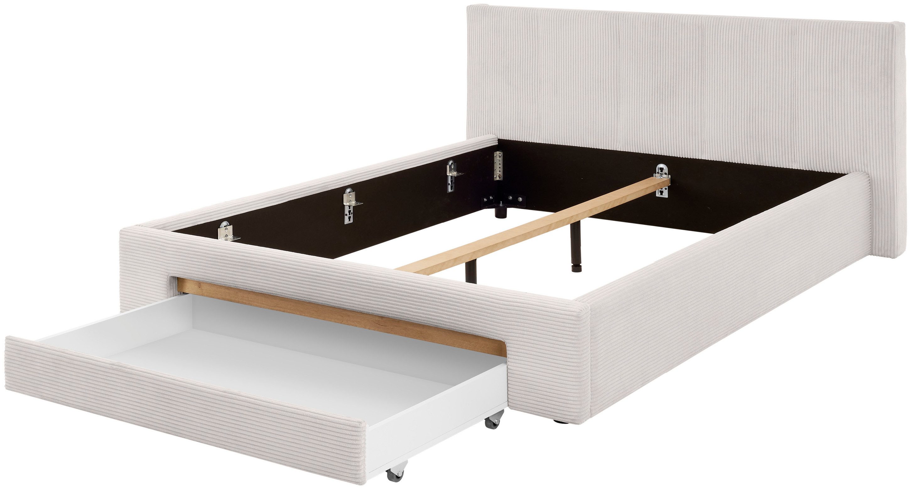 INOSIGN Gestoffeerd bed CiTY/GiRON, bedframe met bedlade, gestoffeerd opbergbed met hondenbed of opberglade, bekleding van corduroy of linnenlook