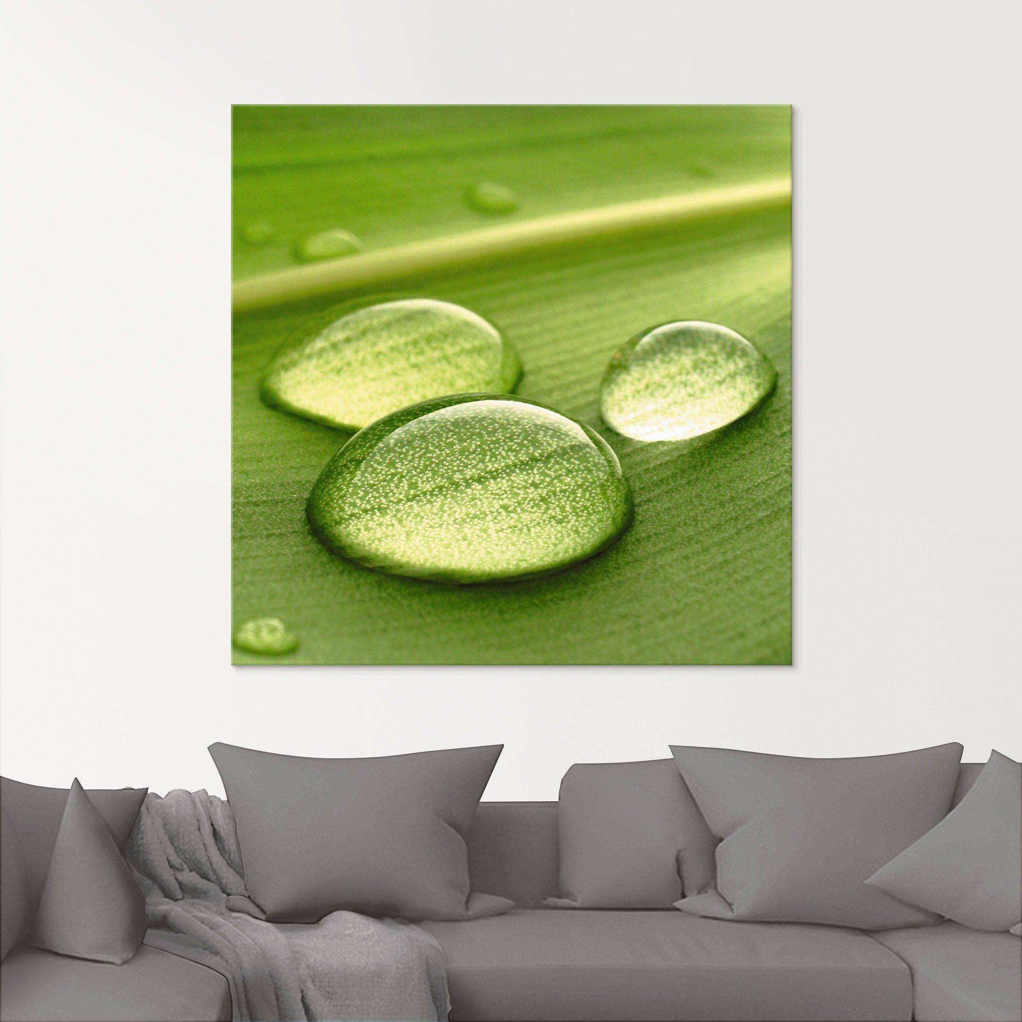 Artland Print op glas Waterdruppels in verschillende maten