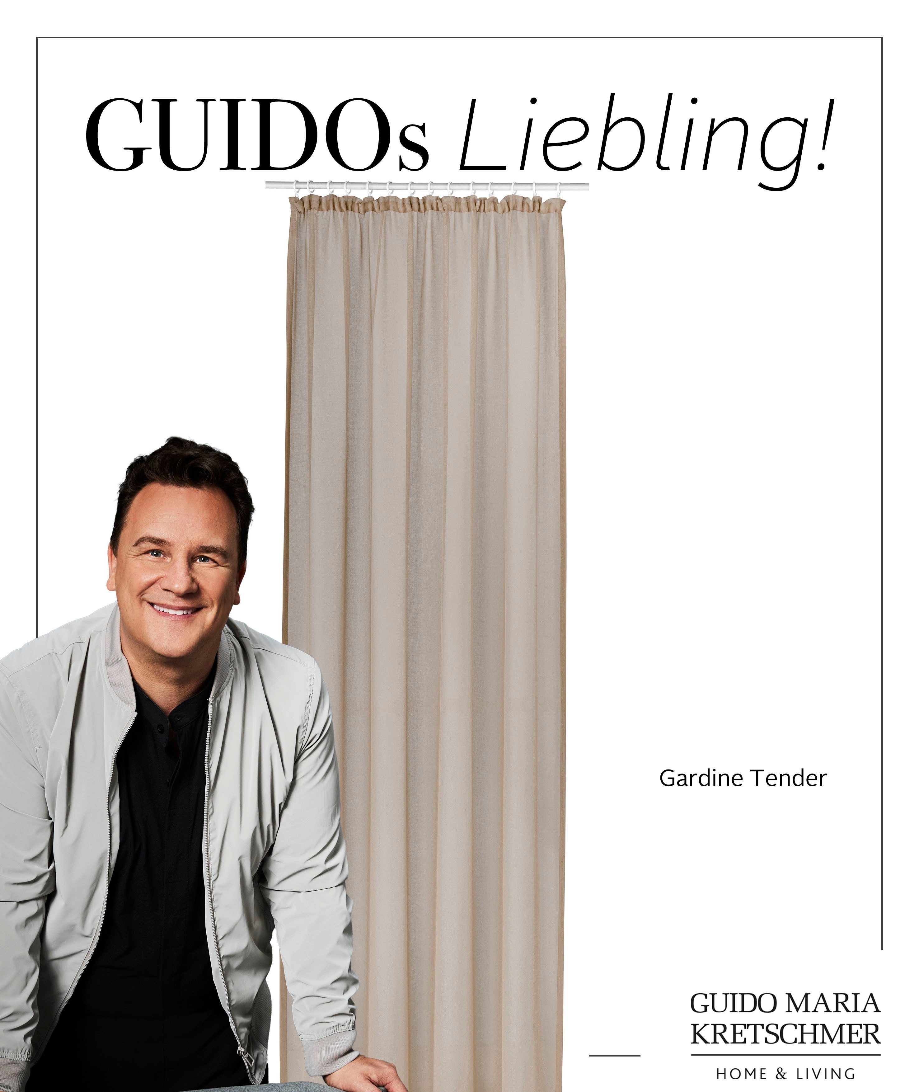 Guido Maria Kretschmer Home&Living Gordijn Tender Linnen look met structuur, monochroom, bestseller (1 stuk)