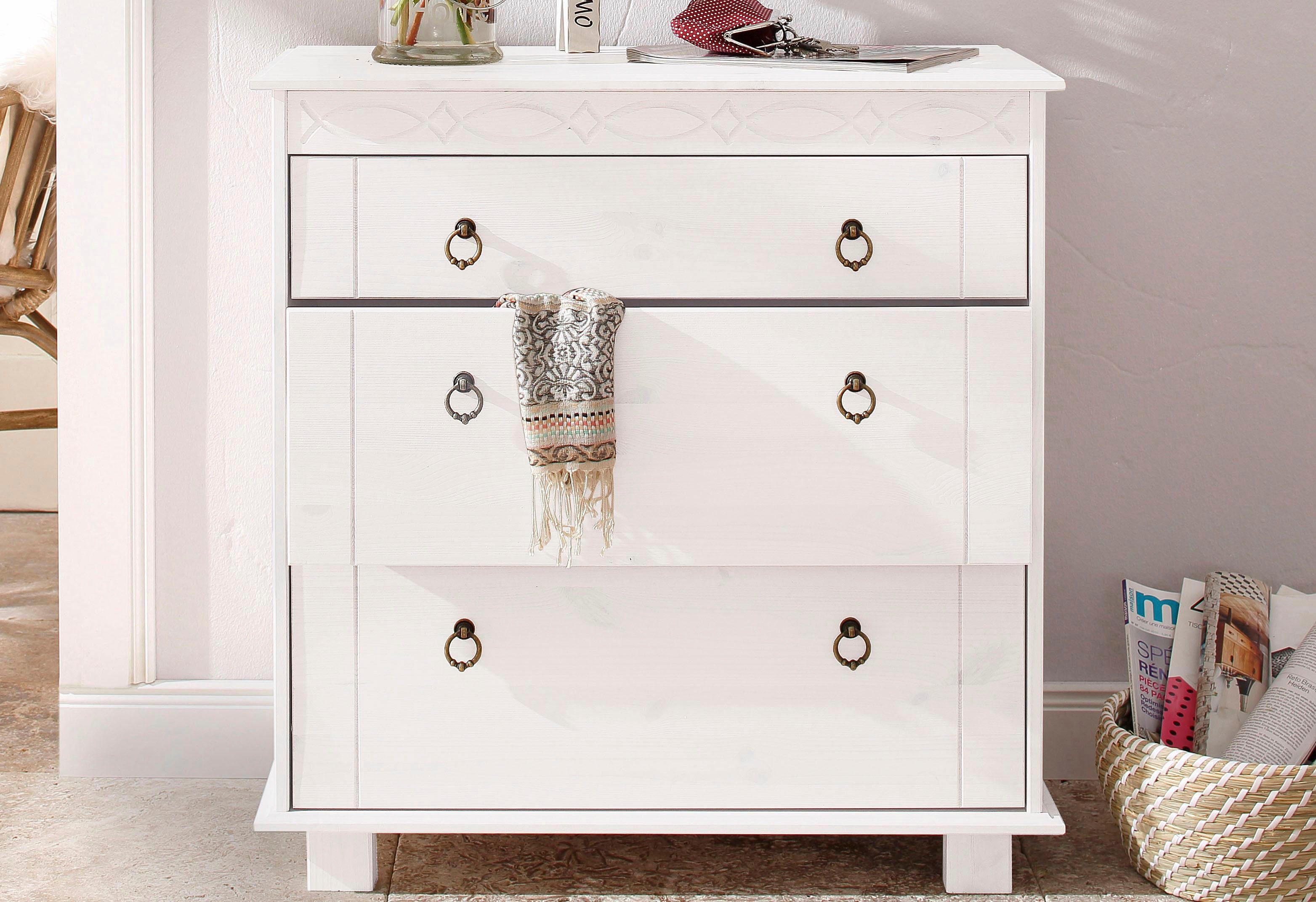 Home affaire Kast Indra 74 cm breed dressoirs wit