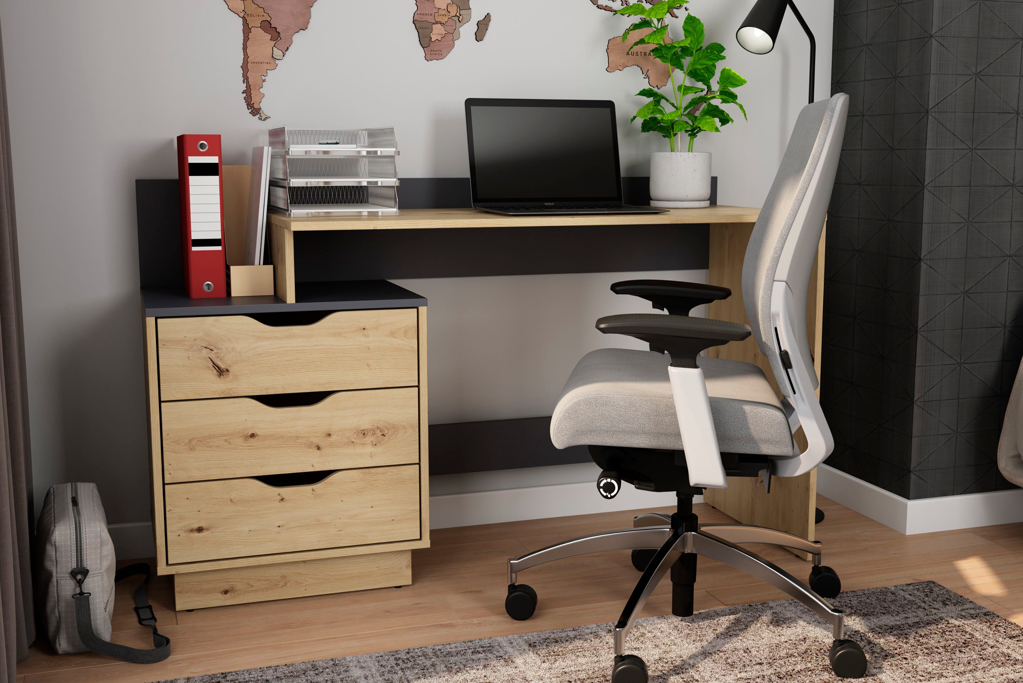 byLIVING Bureau Bern, modern pc-bureau met veel bergruimte, breedte 138 cm, rechts of links te monteren