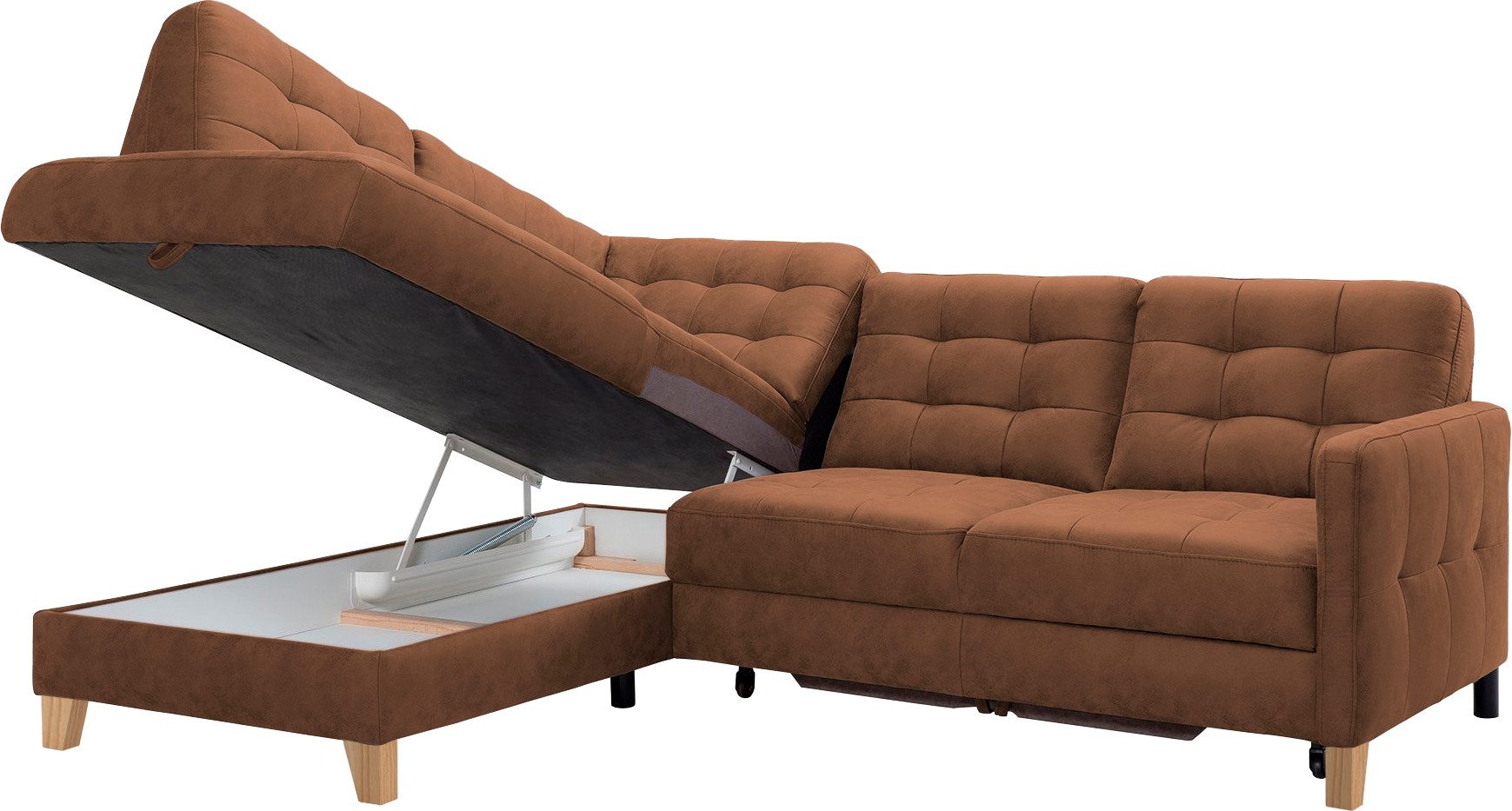 exxpo - sofa fashion Hoekbank Elio, compact en comfortabel, handig, tijdloos design, L-vorm