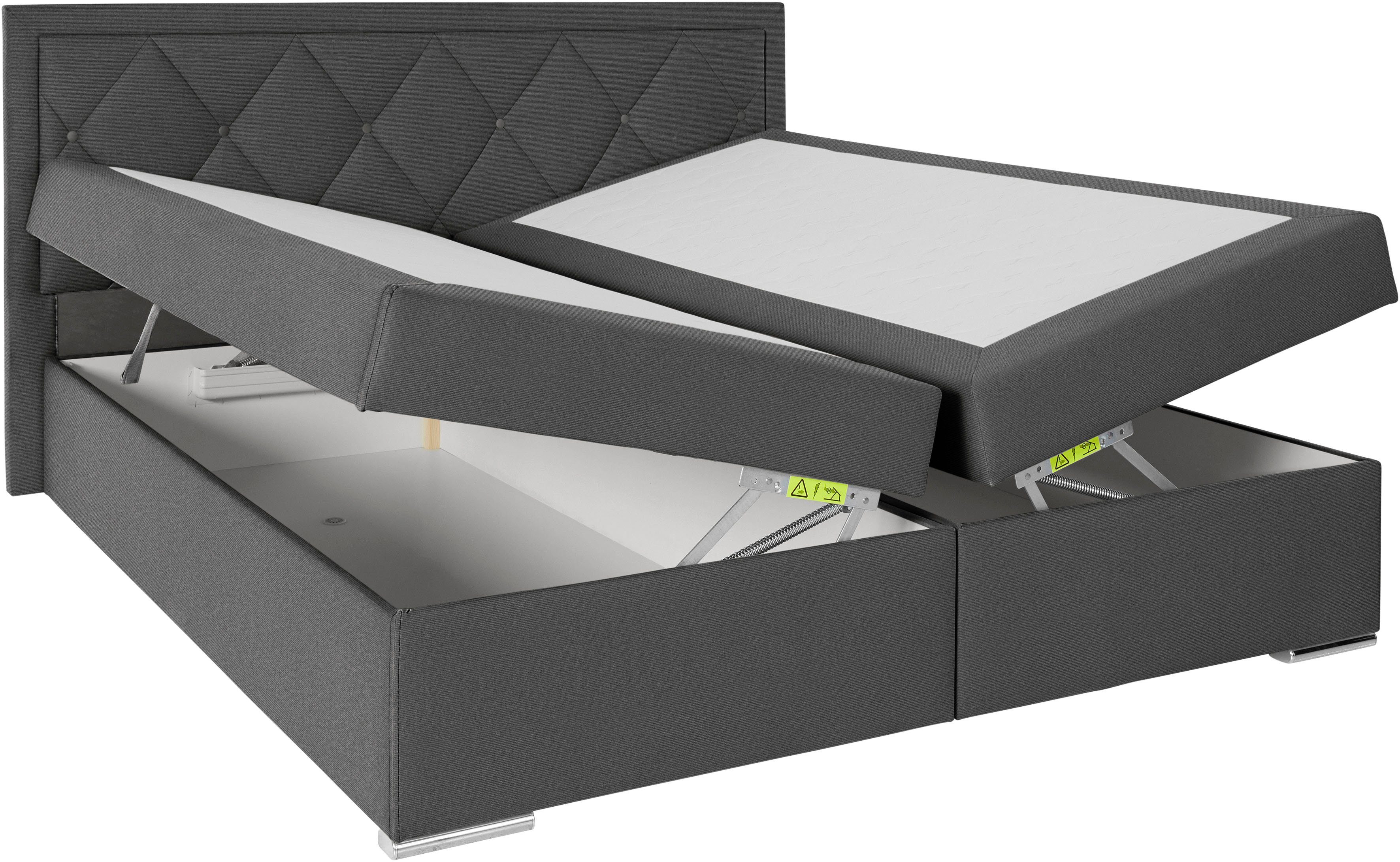 Leonique Boxspring Alfie, bestseller, optioneel met bedlade met capitonnage in het hoofdbord, h2, h3 en h4 ter keuze