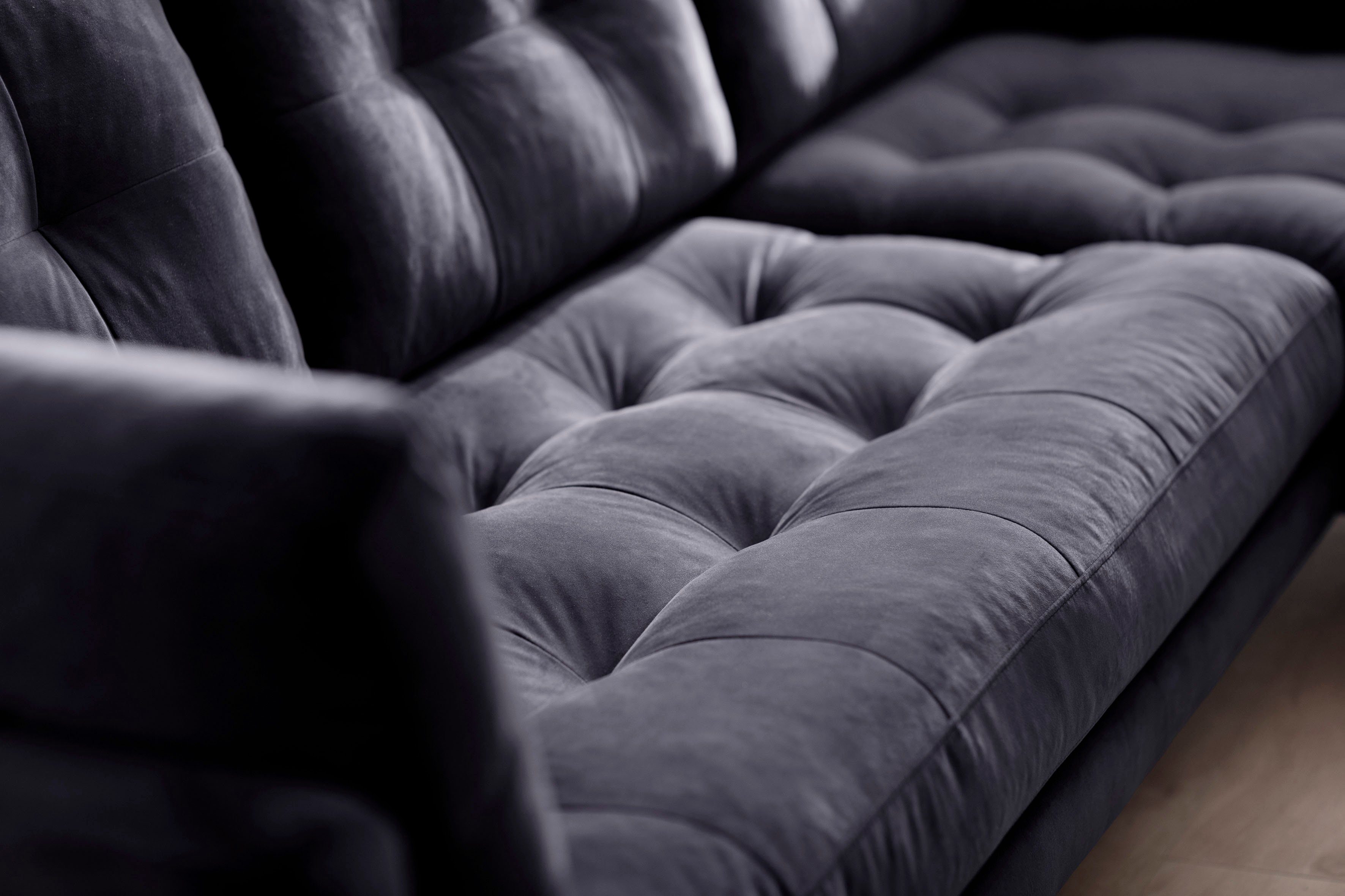 Trends by HG Hoekbank Landau L-vorm in cordstof met metalen voet