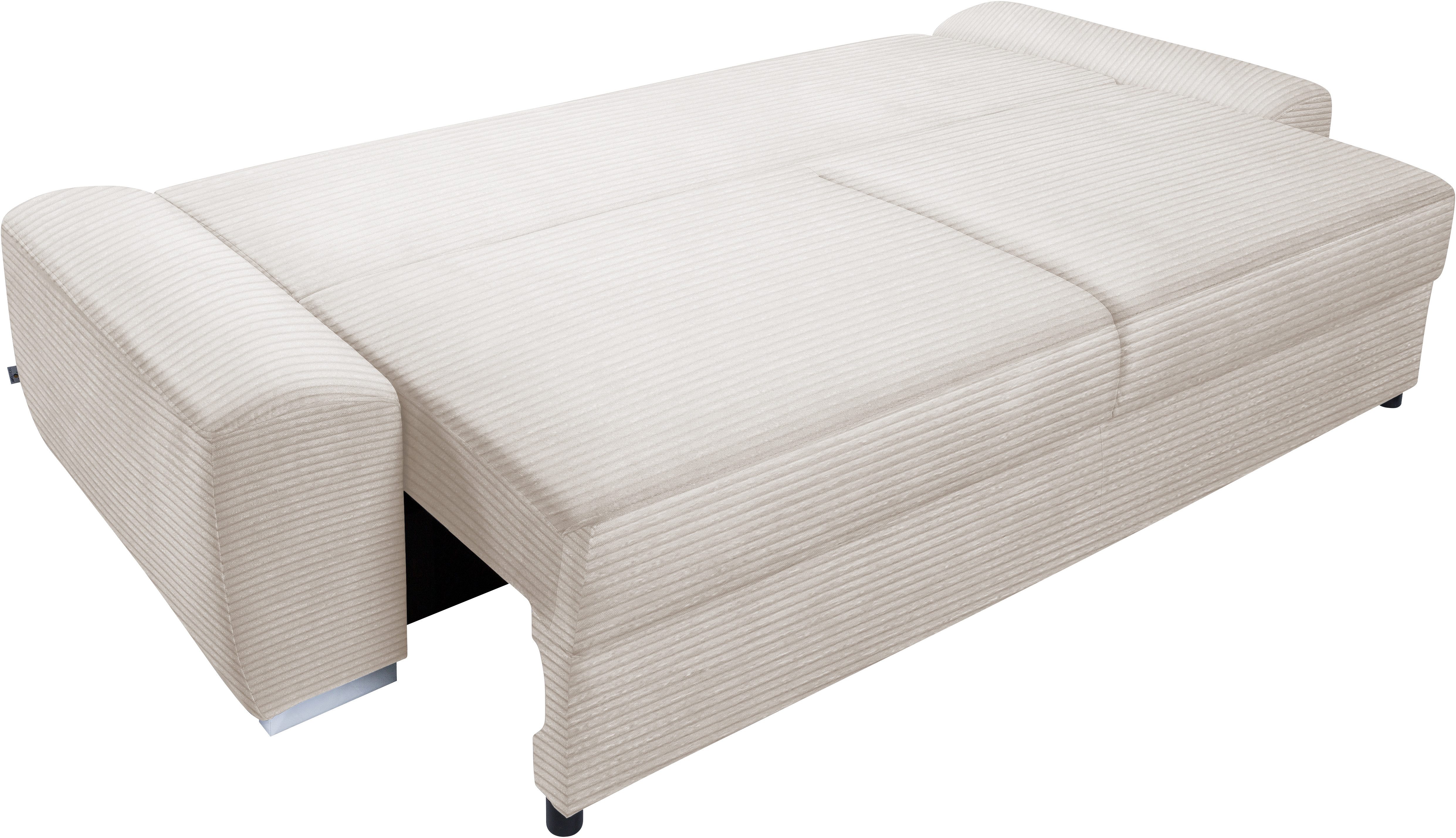 exxpo - sofa fashion 3-zitsbank SOLSBURY, comfortabel en gezellig, bank, slaapbank incl. pocketvering-bekleding, bedfunctie en opbergruimte, in cord