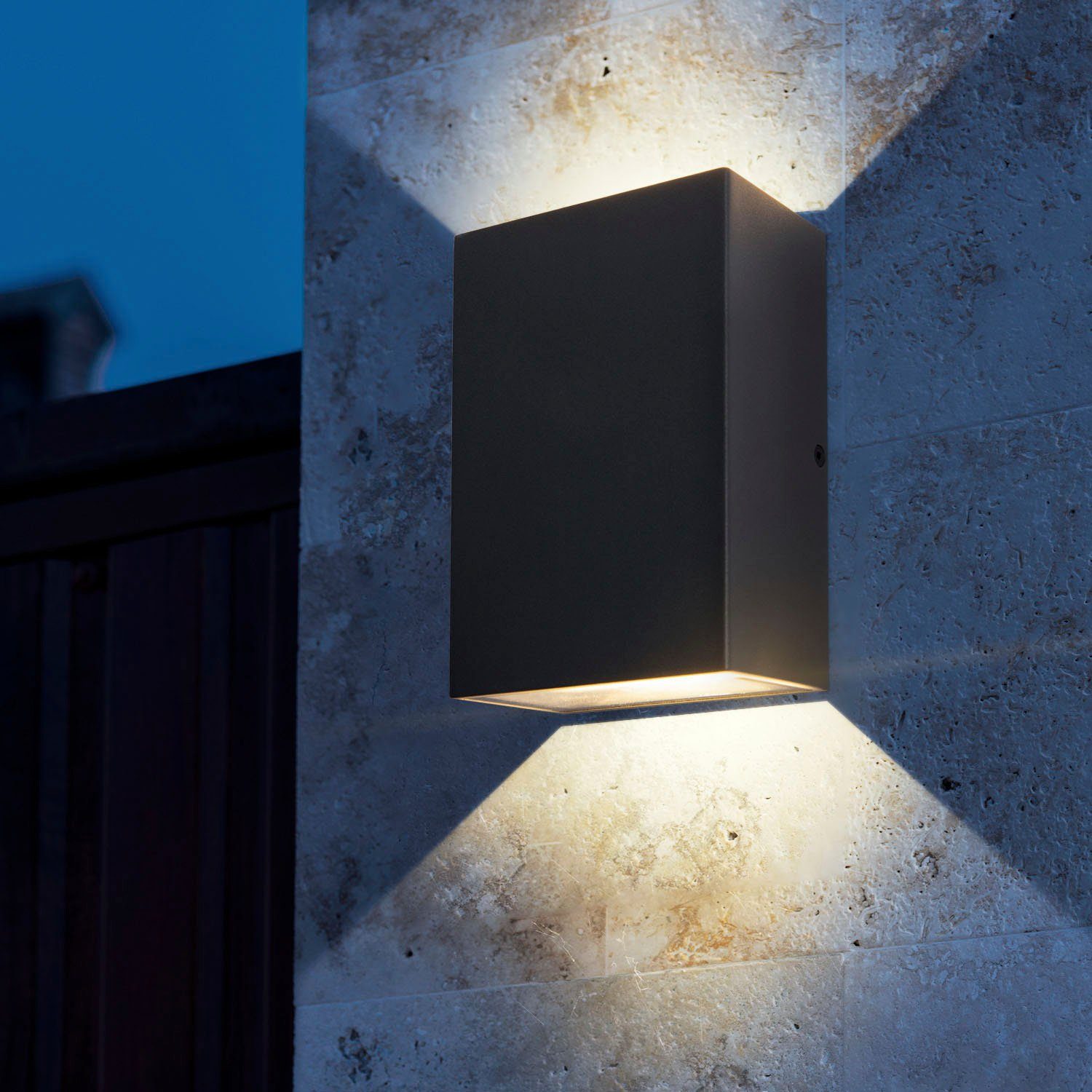 Paco Home Wandlamp EMMA LED 3000K binnen- en buiten tuin up down buitenlamp IP 54