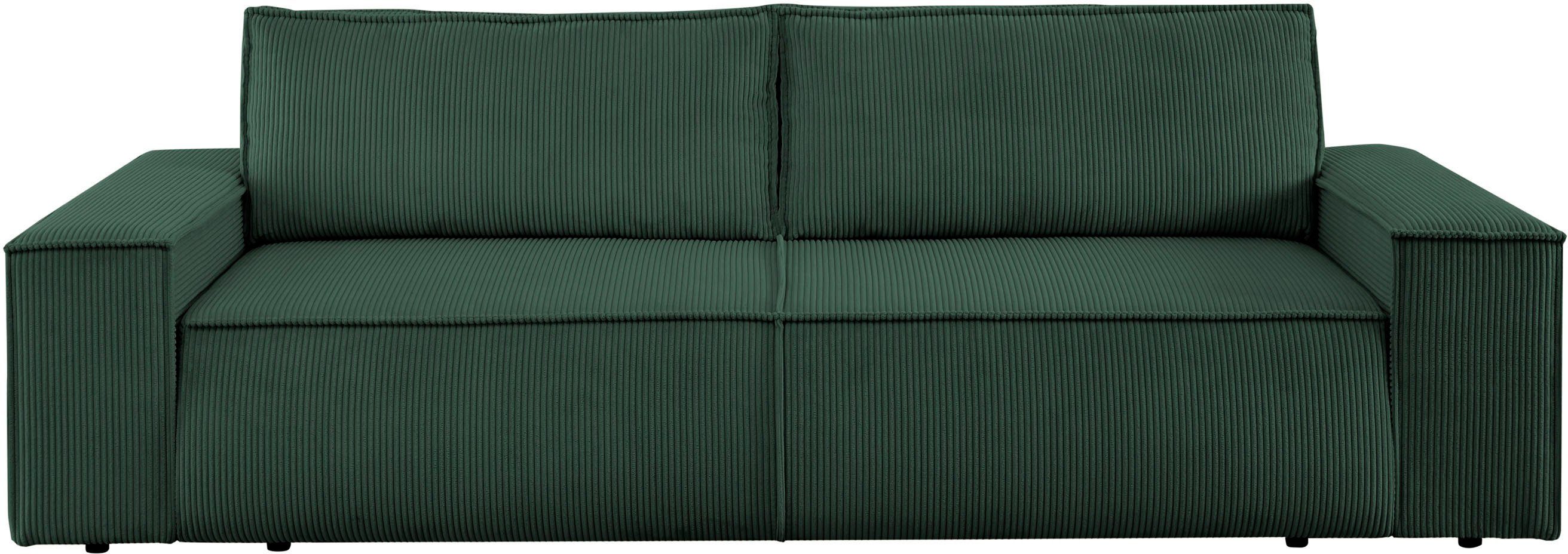 Home affaire 3-zitsbank SHERWOOD slaapbank (257 cm) ribfluweel, velours, vintage lederlook