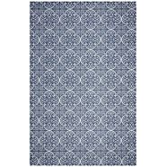 friedola keukenloper vintage tapijtloper, tegels design, ornamenten, geschikt voor binnen en buiten, wasbaar, keuken blauw