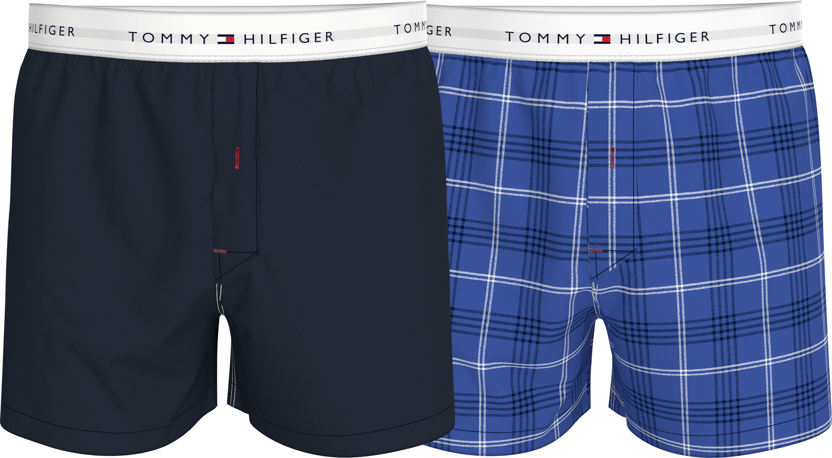 Tommy Hilfiger Underwear Geweven boxershort 2P WOVEN BOXER (set, 2 stuks, 2 stuks) heren boxershorts maat M (50) blauw
