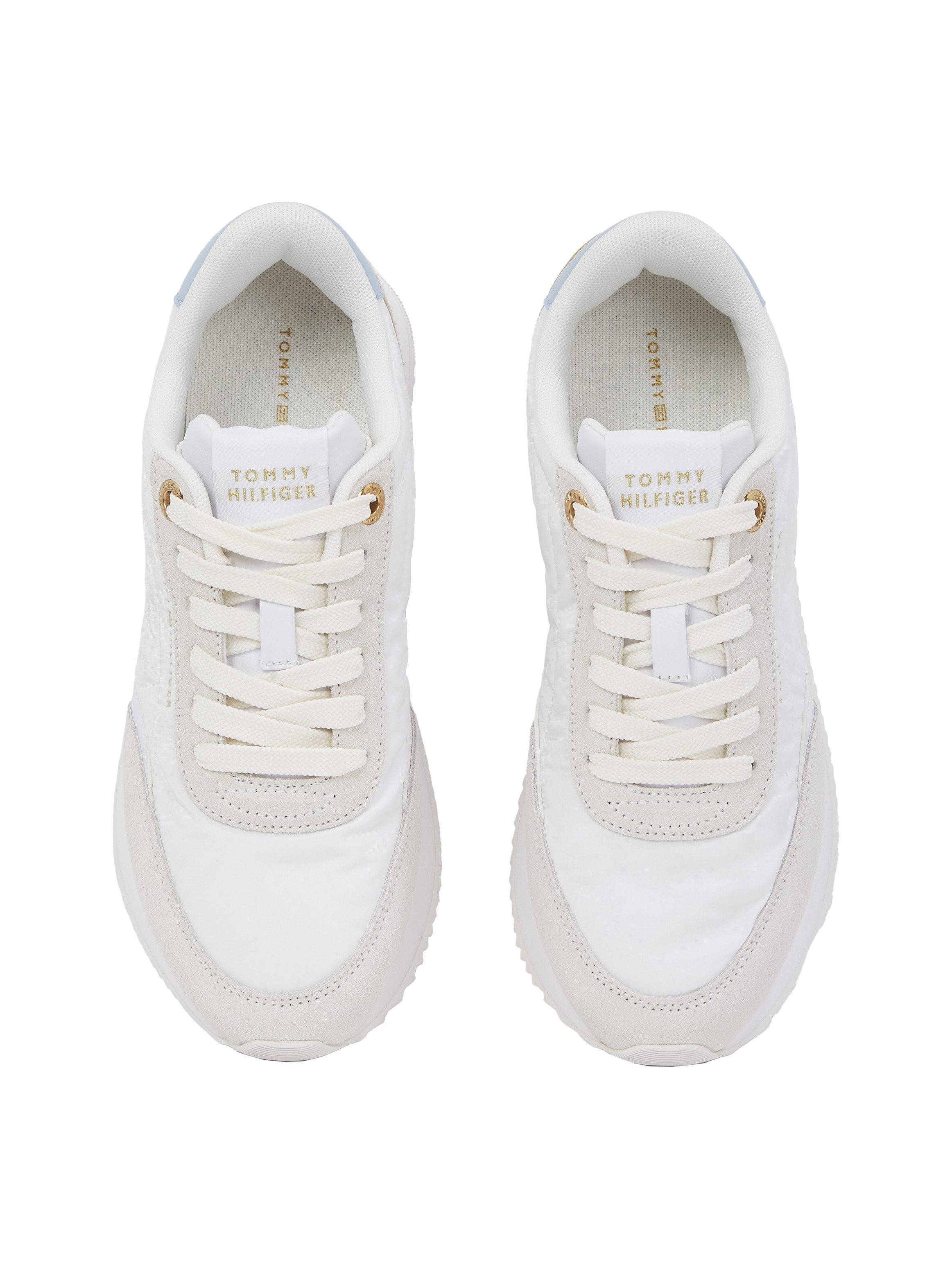 Tommy Hilfiger Plateausneakers ESSENTIAL RUNNER vrijetijdsschoen, lage schoen, veterschoen met contrastafwerkingen