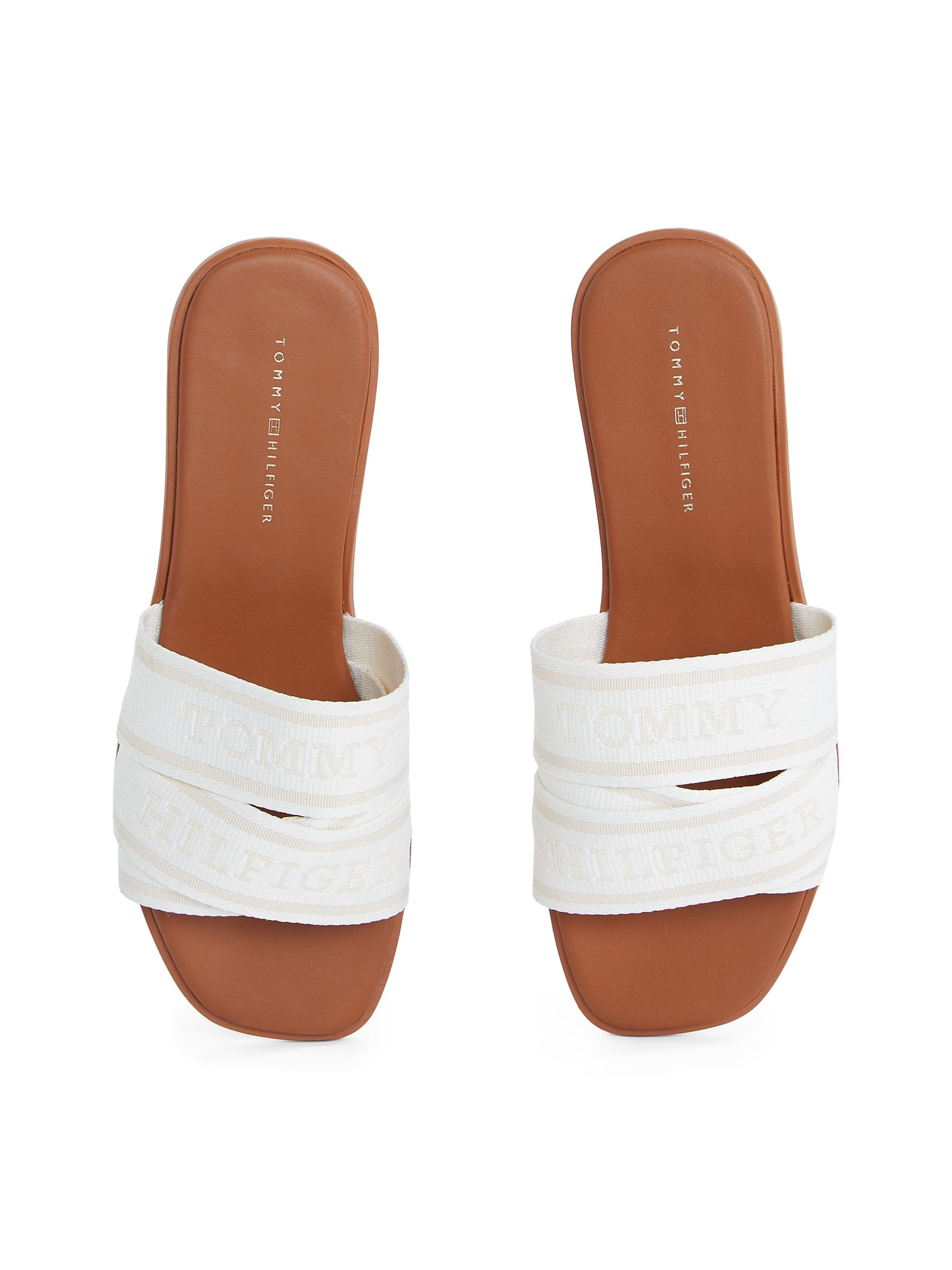 Tommy Hilfiger Slippers TOMMY HILFIGER WEBBING MULE , blockhak, zomerschoen, comfort schoen, flats met logo-opdruk