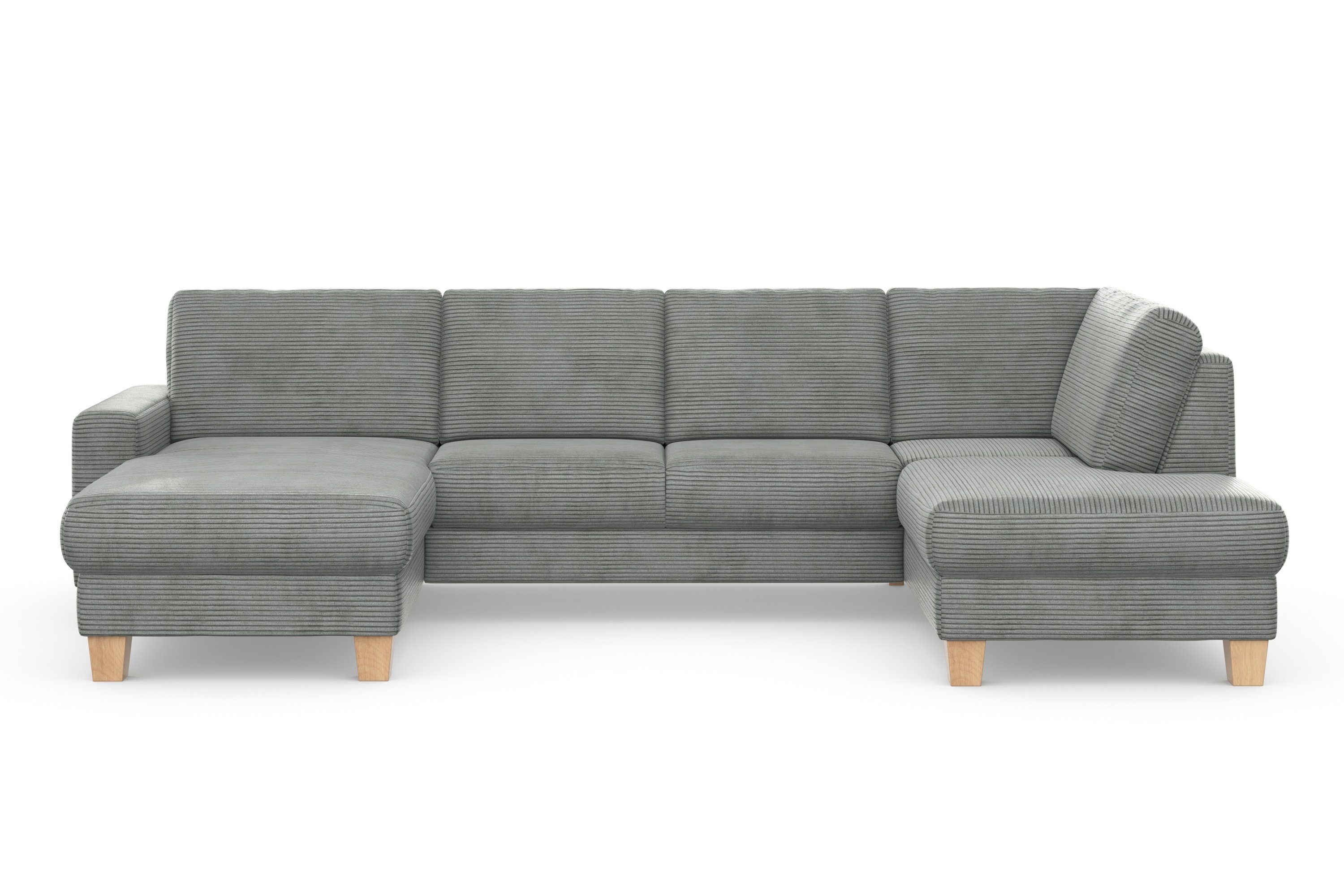 Home affaire Zithoek SUMMER U-vorm met of zonder slaapfunctie en bedkist, cordbekleding