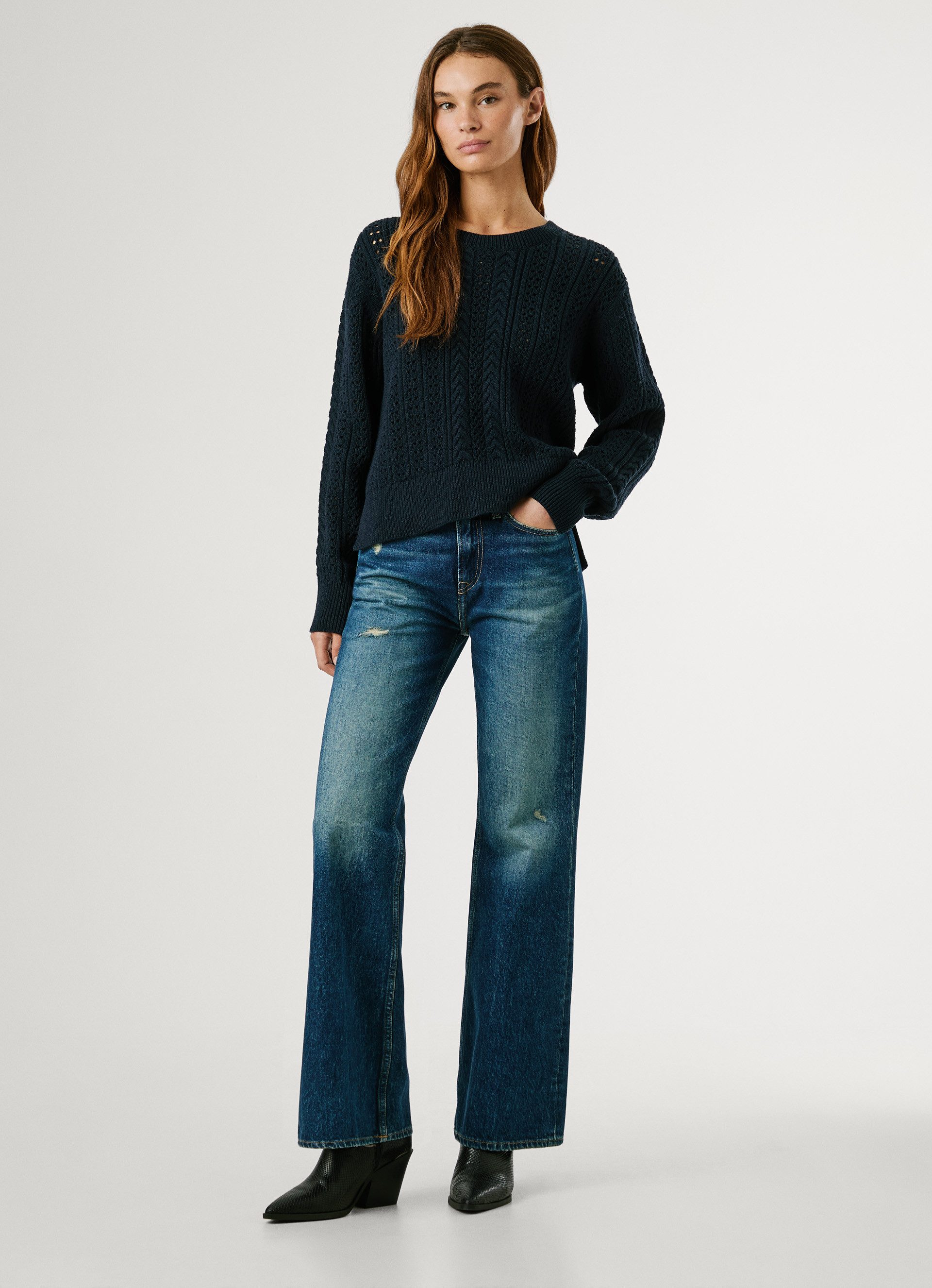 Pepe Jeans Gebreide trui CANDIDE met perforatiemotief