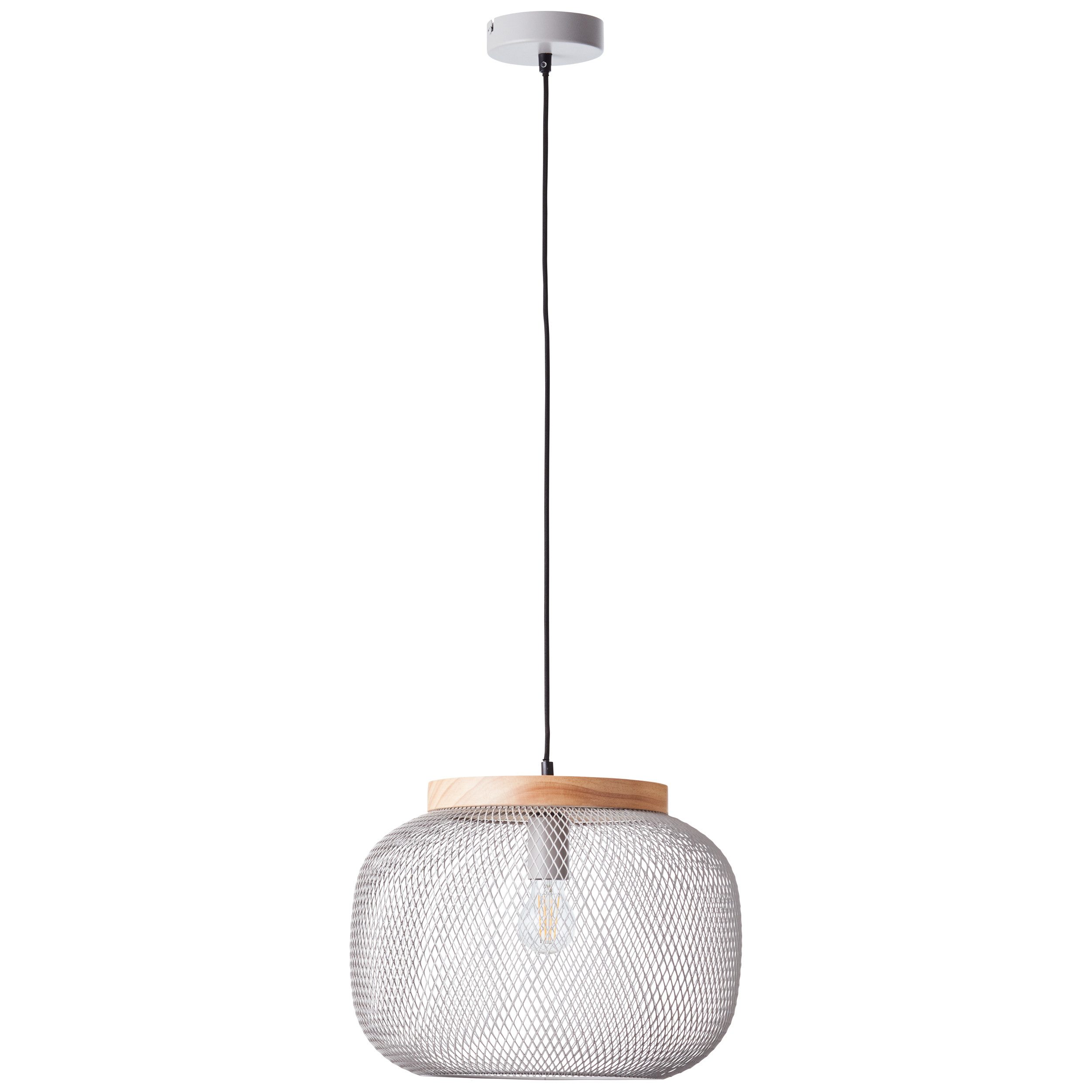 Brilliant Leuchten Hanglamp Giada Hanglamp, 40 cm, E27, inkortbaar, metaal/hout (1 stuk)