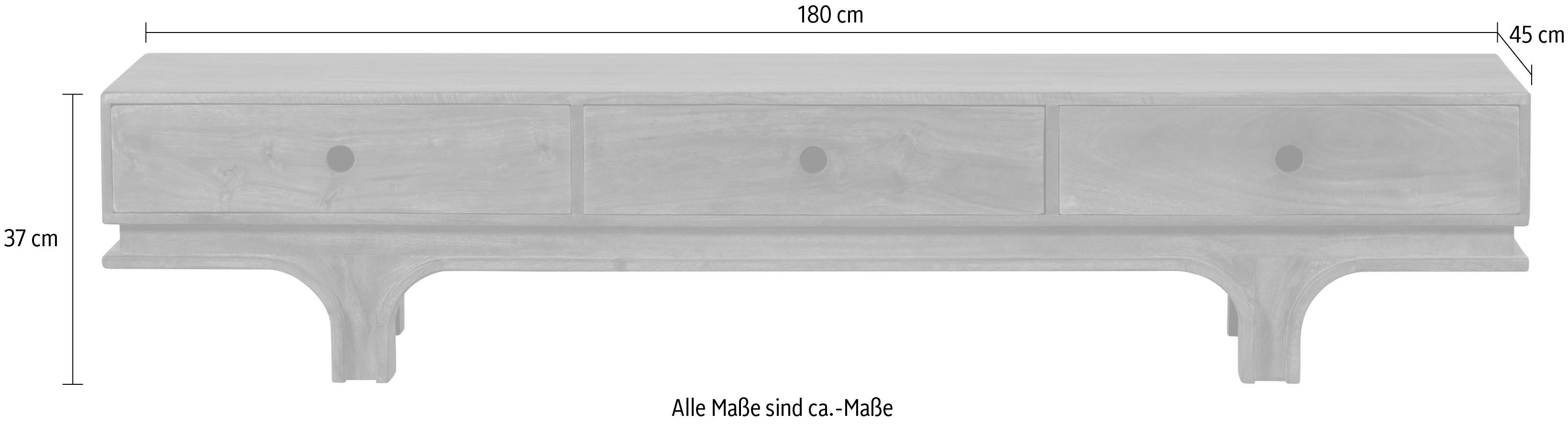 WOOOD Tv-meubel Staes TV-Board TV-kast, drie lades, H 37 cm x B 180 cm